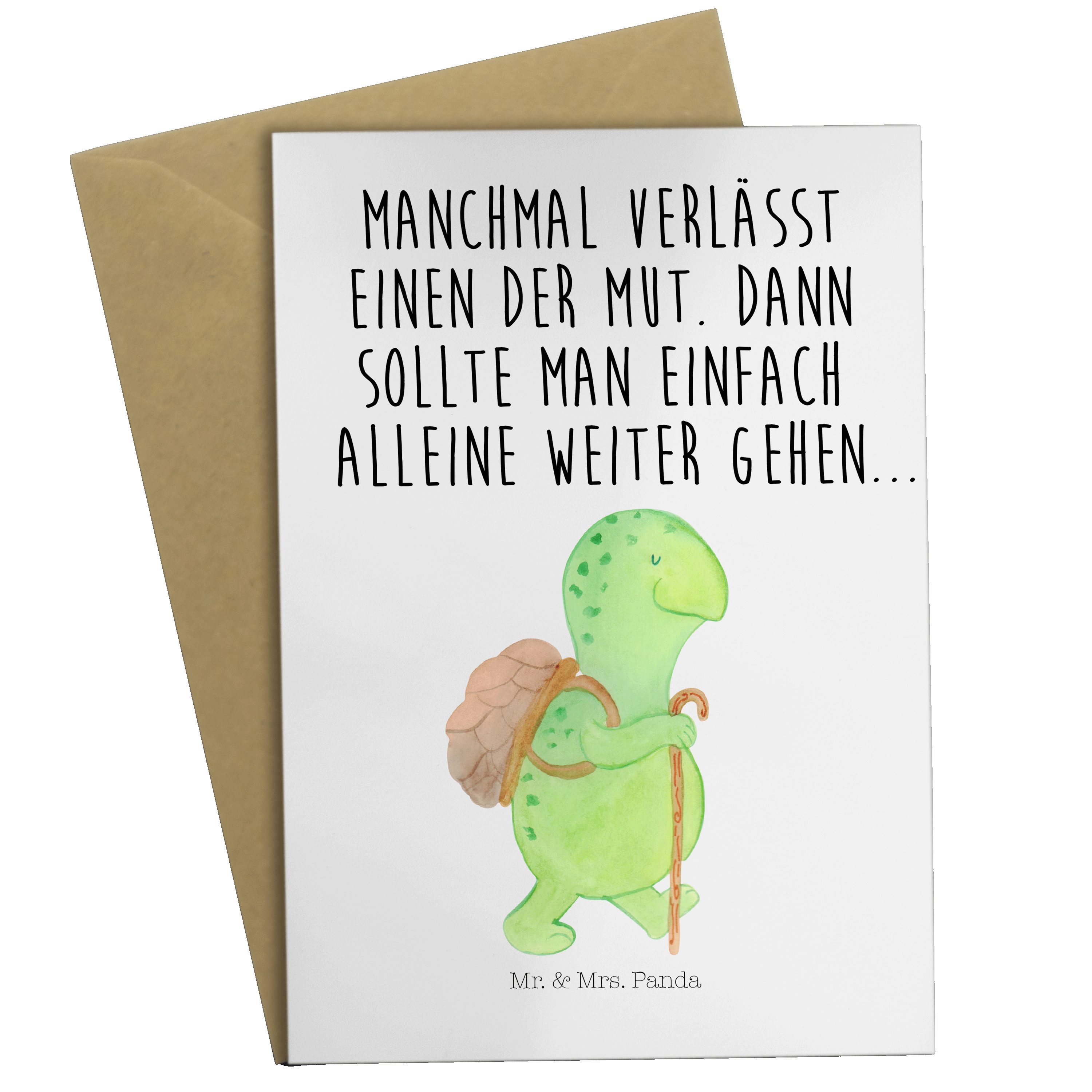 Wanderer Weiß - Wanderurlaub, Mrs. Schildkröte & Grußkarte Motivationssprü - Panda Geschenk, Mr.
