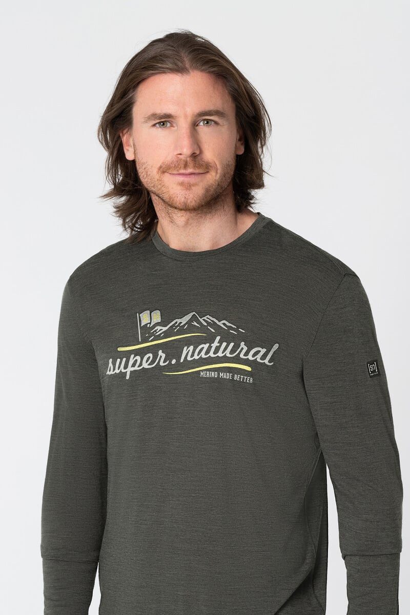 SUPER.NATURAL Langarmshirt Mountain I.D. - Merinowollmix günstig online kaufen