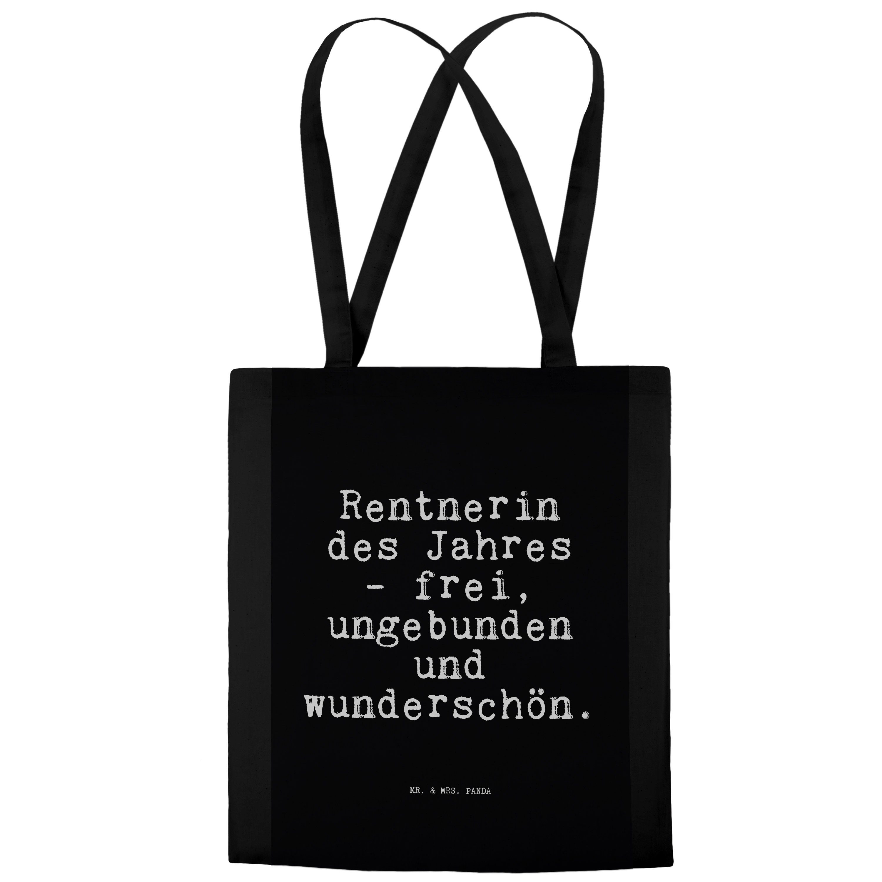 Mrs. - Mr. des Panda Pensionierung, Tragetasche - Rentnerin Schwarz Spruch Geschenk, (1-tlg) -... Jahres &