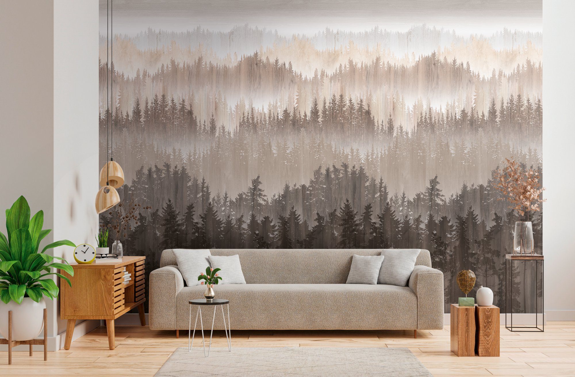 living walls Fototapete Metropolitan Stories. Travel Styles. Waldtapete, glatt, matt, (1 St), Fototapete Landschaft Horizonz Braun,Beige,Creme | Fototapeten