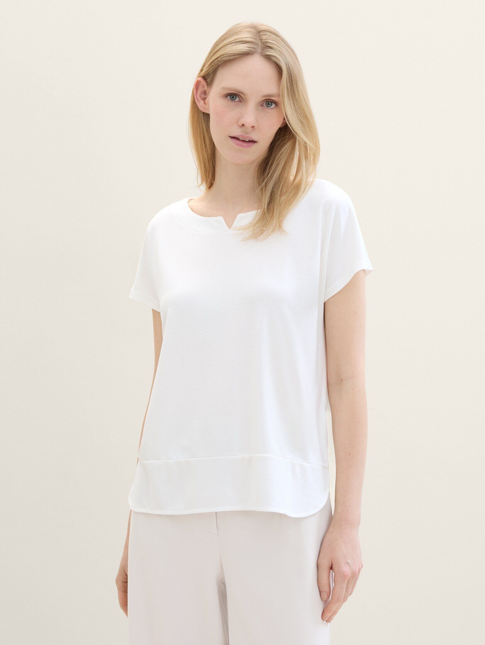 TOM TAILOR T-Shirt T-Shirt T-Shirt aus Materialmix günstig online kaufen