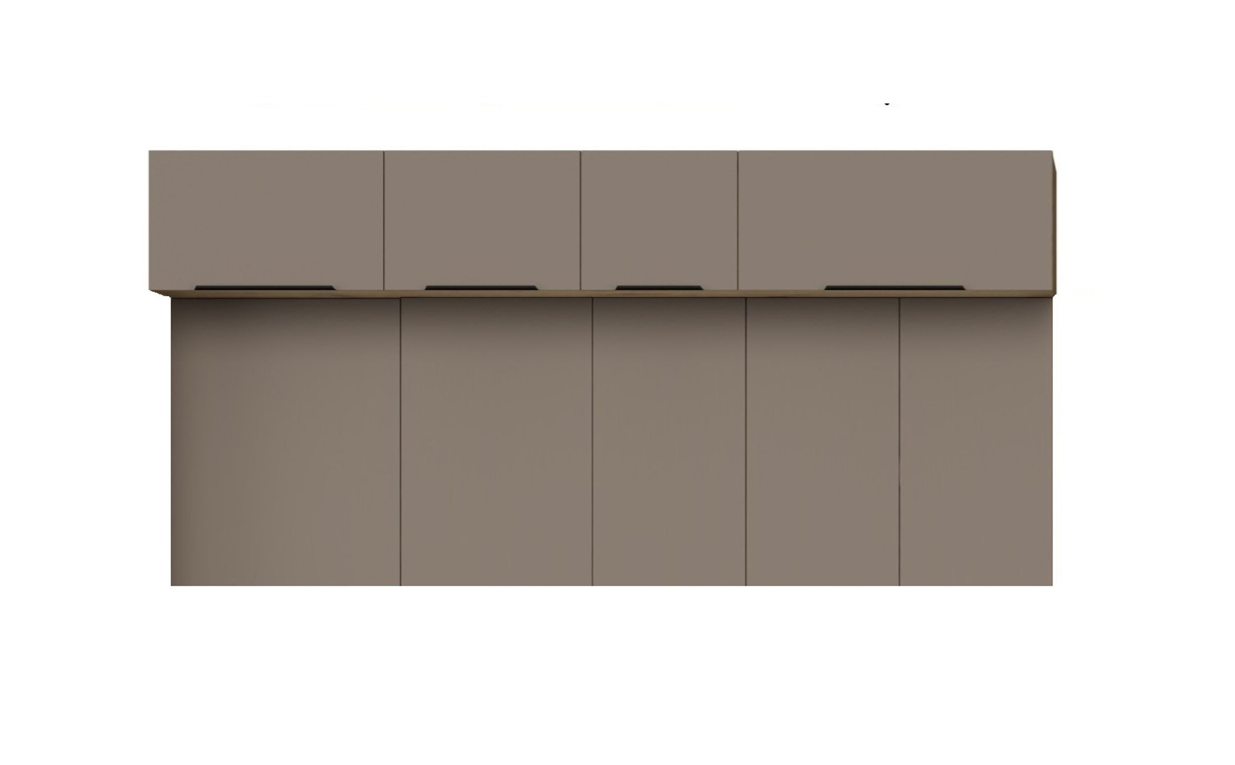 Küchen-Preisbombe Aufsatzschrank 80 cm Küche ARIA Sandgrau Küchenzeile Küchenblock Anti Fingerprint – Bild 4 von 5