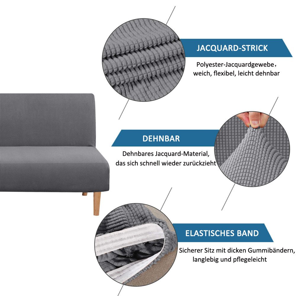 Coonoor Sofahusse Futonbezug ohne Armlehnen, Stretch-Sofabezug Maschinenwaschbar – Bild 3 von 5