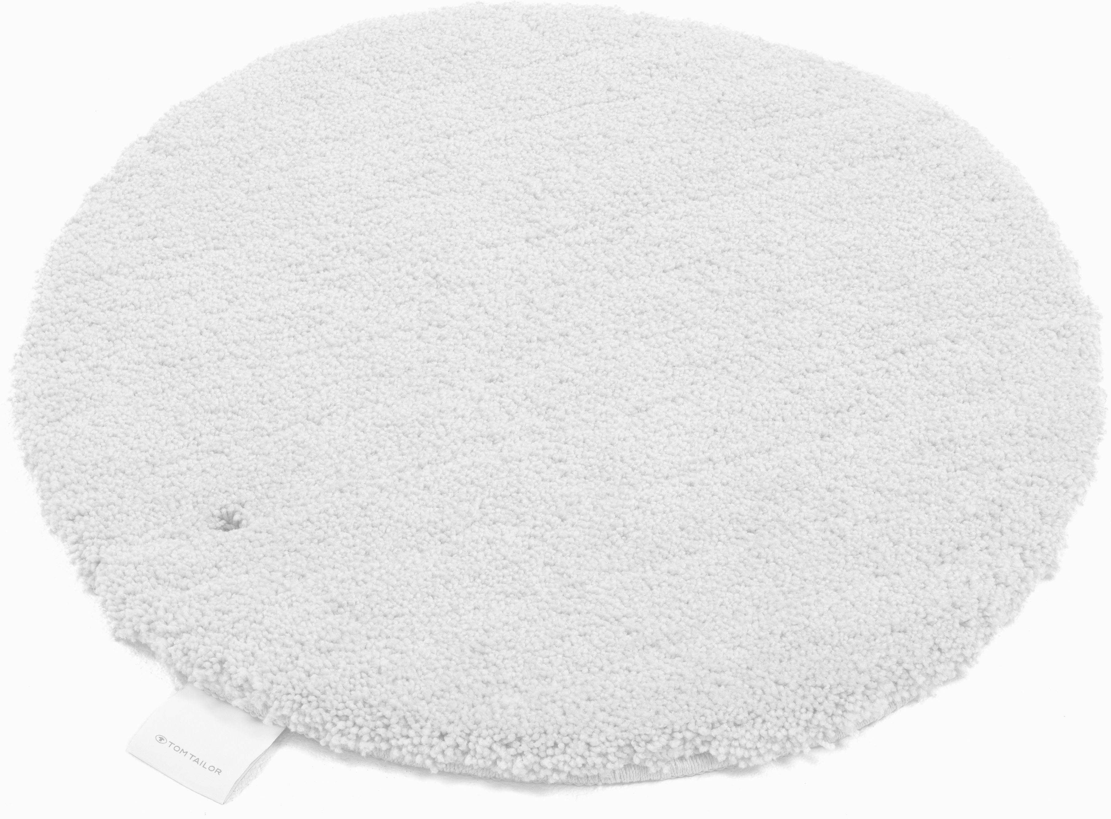 TOM TAILOR HOME Badematte Cozy Bath UNI, Badvorleger, Badezimmer Teppich, Höhe 27 mm, rutschhemmend beschichtet, fußbodenheizungsgeeignet, Polyester, rund, Badteppich, Uni Farben, rechteckig, in rund & oval erhältlich