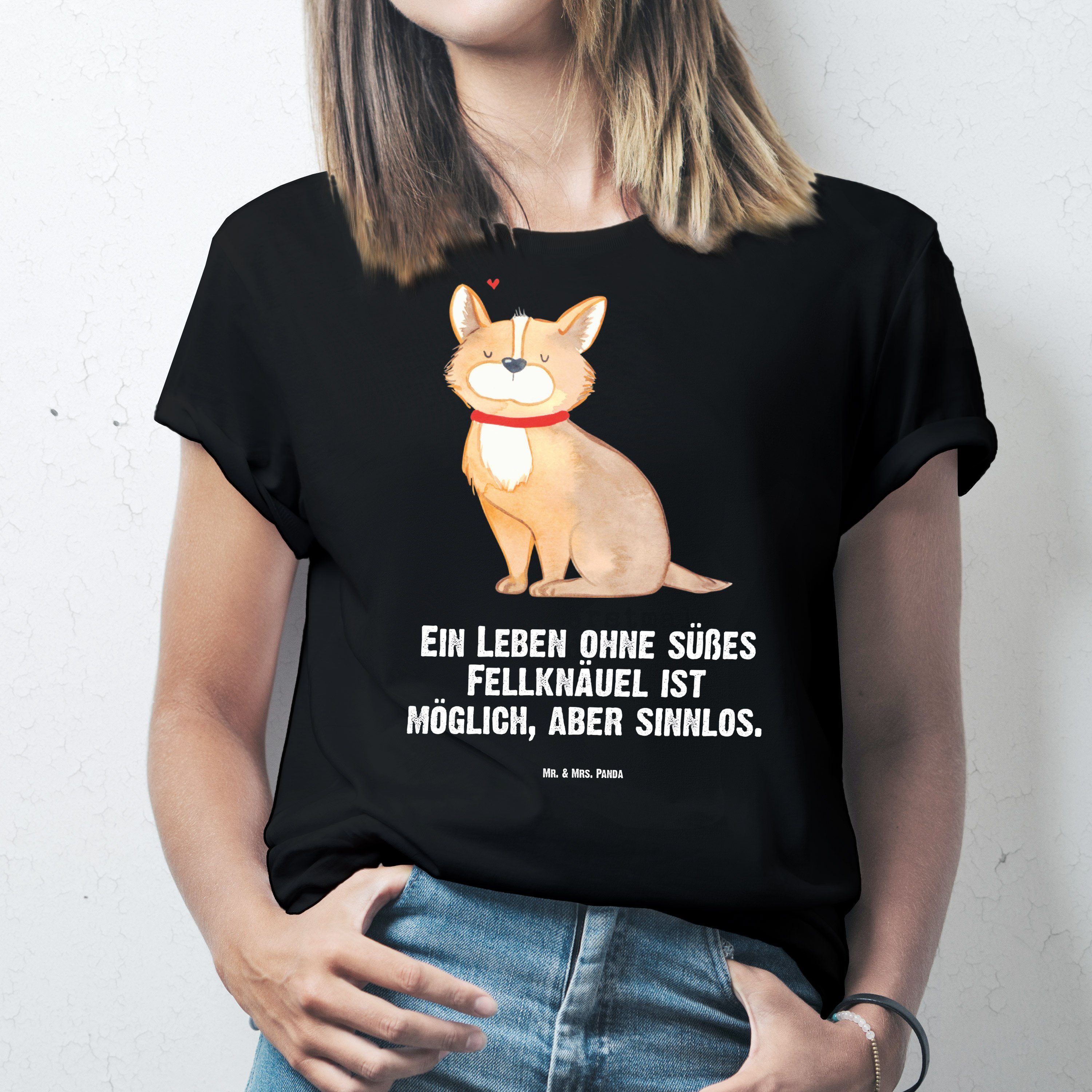 Mr. & Mrs. Panda - Schwarz Hunderasse, Junggesellenabschied, Hundeglück - Geschenk, Ha (1-tlg) T-Shirt