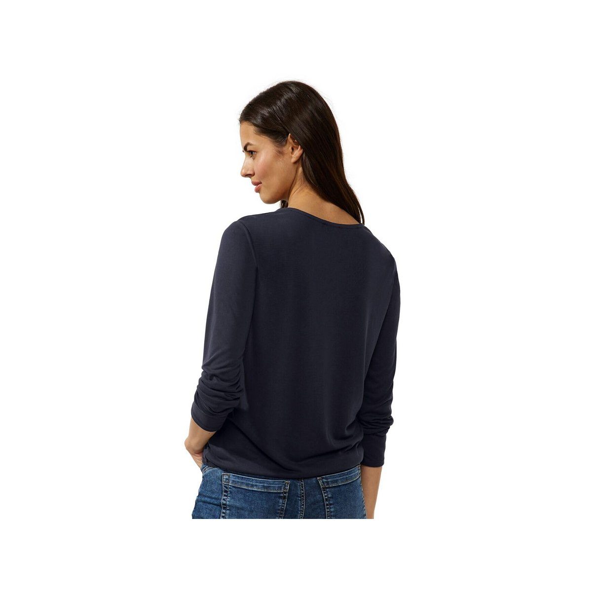 STREET ONE Rundhalsshirt (1-tlg) blau blue deep