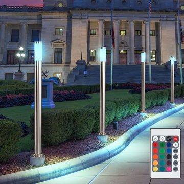 etc-shop LED Außen-Stehlampe, Leuchtmittel inklusive, Warmweiß, Farbwechsel, Stehleuchte Gartenlampe LED Außenleuchte Säulenleuchte Fernbedienung