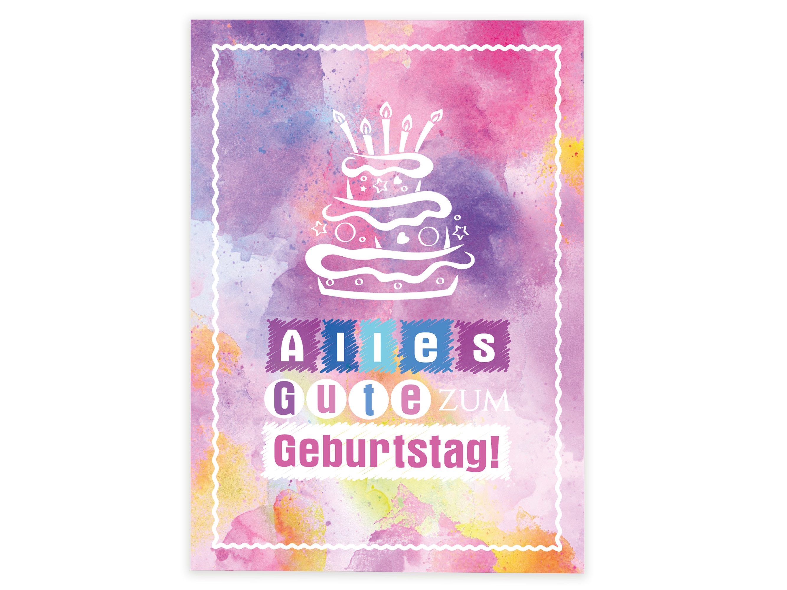 LIMONIA Glückwunschkarte Geburtstagskarte Kinder Grusskarte für Geburtstag A4 Klappkarte XXL, Große A4 Geburtstagskarte Torte – Stabil, hochwertig, bunt