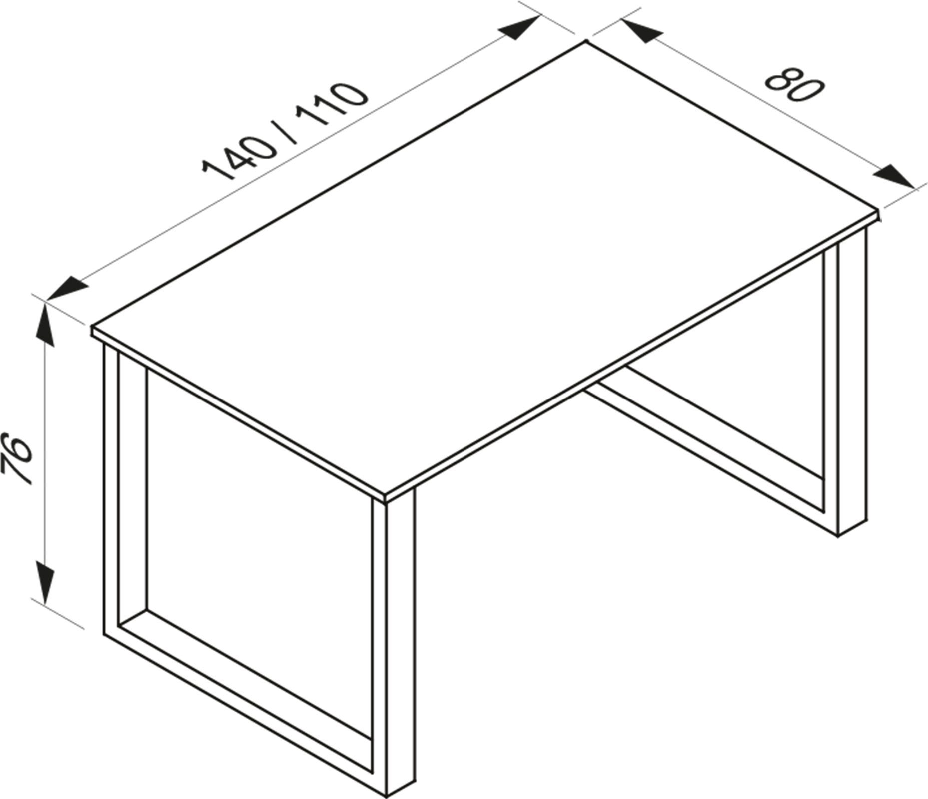 VCM Esstisch Premium Esstisch Küchentisch Xona U 110x80