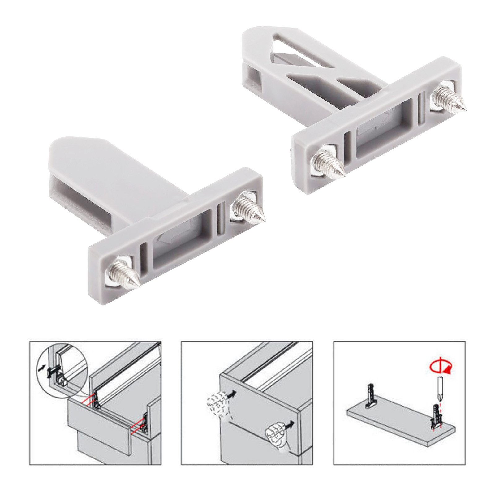 SO-TECH® Schubkasten Schubladensystem JUNKER SLIM weiß Höhe 84 mm 40 kg belastbar (2 St), Bohrlehre für JUNKER-SLIM H: 84 mm