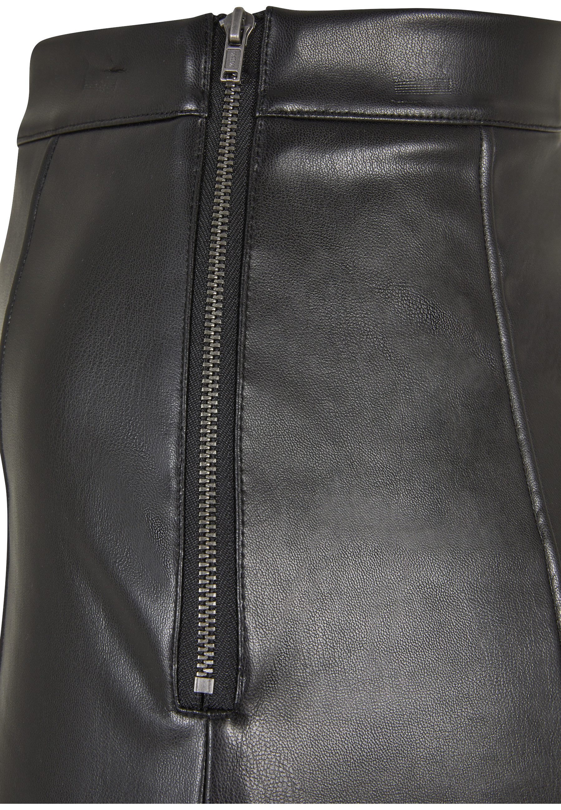 URBAN CLASSICS Maxirock Urban Classics Damen Ladies Synthetic Leather Midi Skirt (1-tlg)