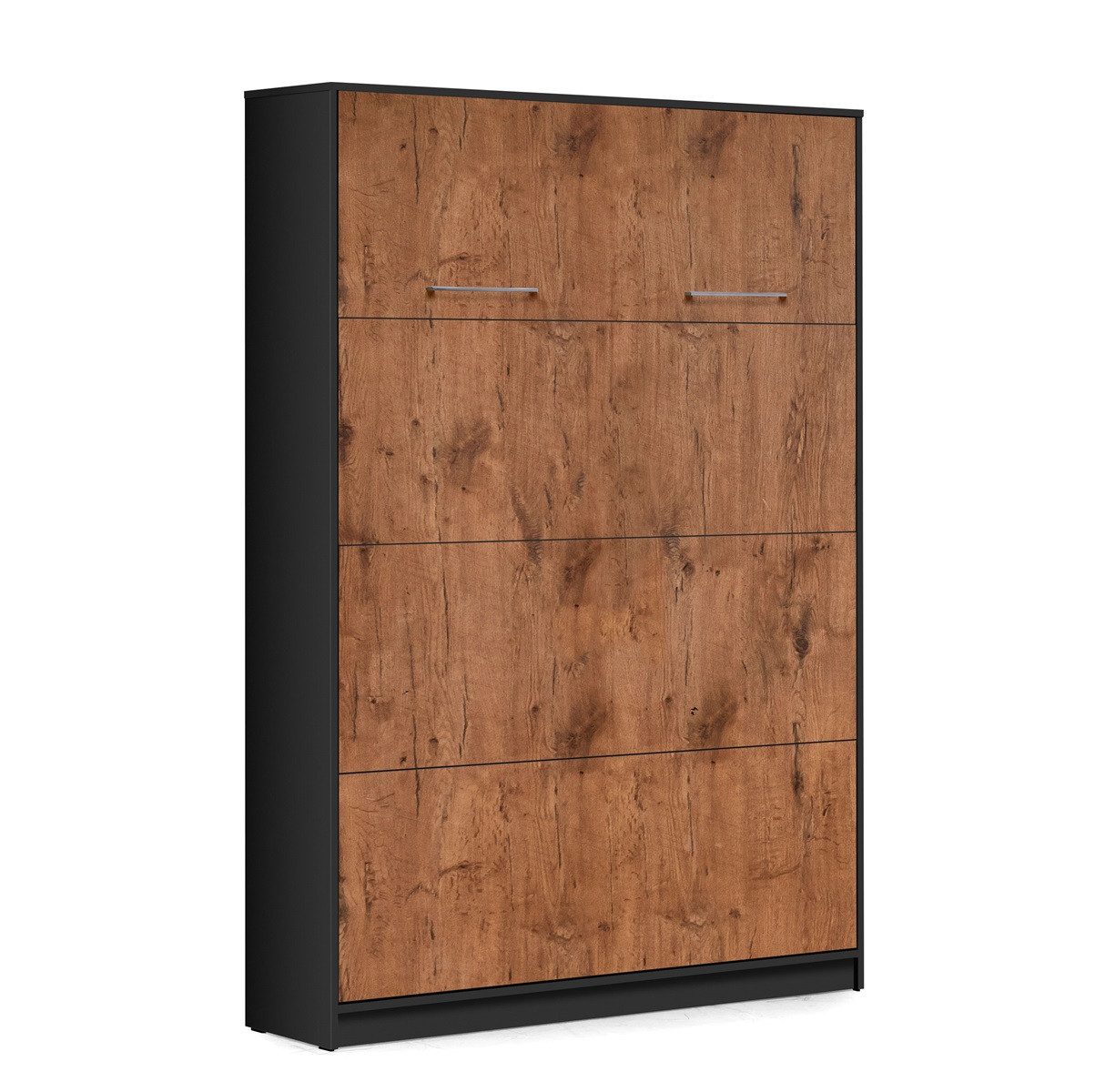 QMM TraumMöbel Schrankbett Wandbett VB 140 x 200 (Möbelstück, 1-St., Farbauswahl) vertikal klappbar