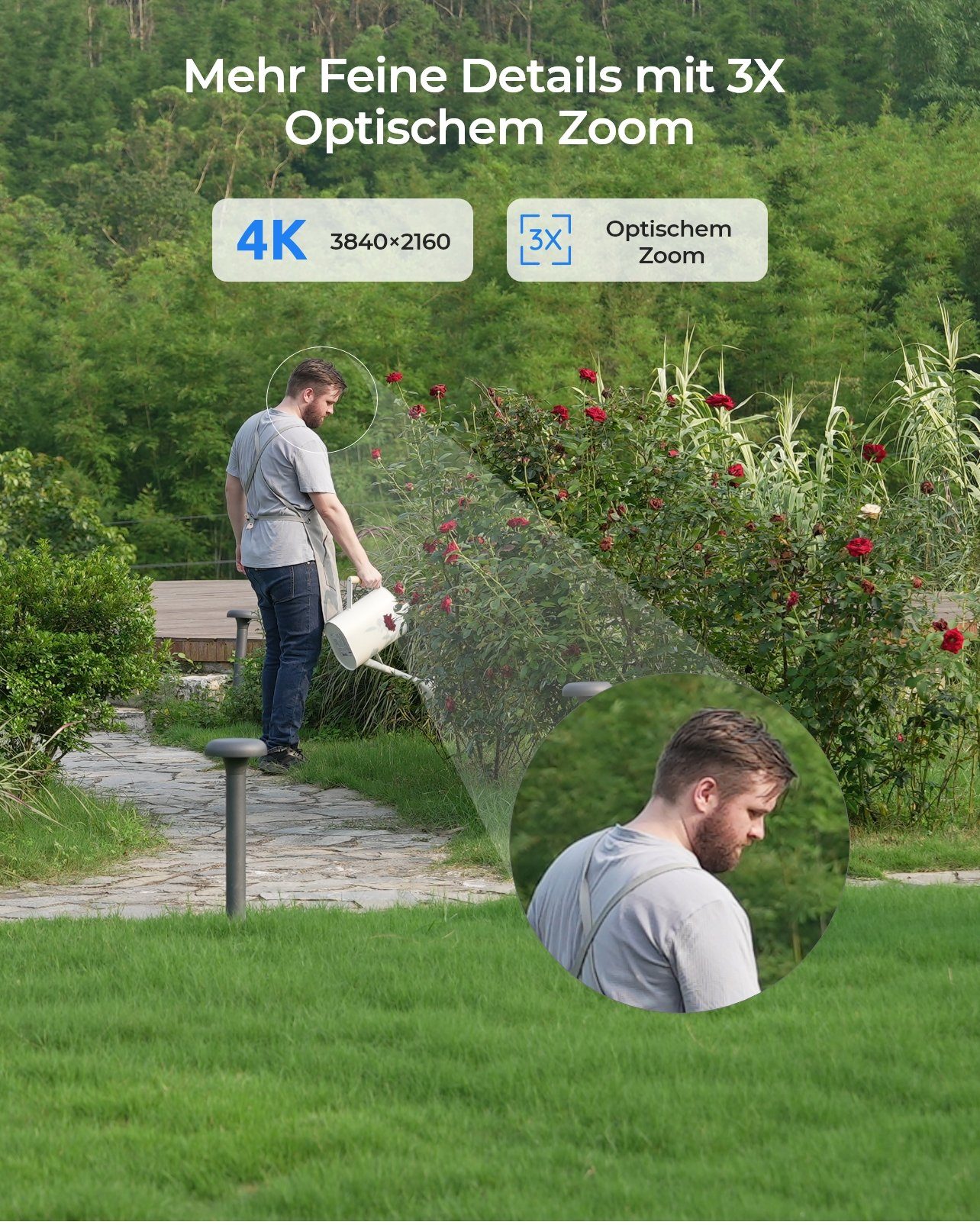 Reolink Überwachungskamera 4K 8MP PTZ Wi-Fi-6 (Außenbereich, Smarter Erkennung,3X optischer Zoom,Auto-Tracking, Farbige Nachtsicht)