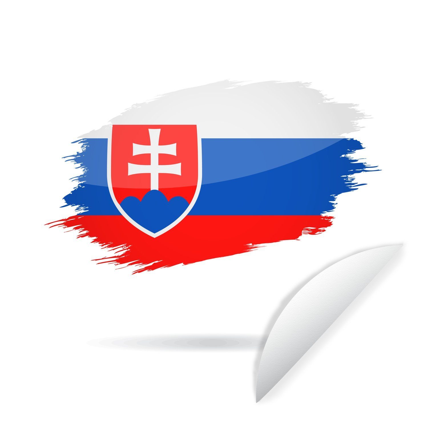 MuchoWow Wandsticker Illustration der Flagge der Slowakei (1 St), Tapetenkreis für Kinderzimmer, Tapetenaufkleber, Rund, Wohnzimmer