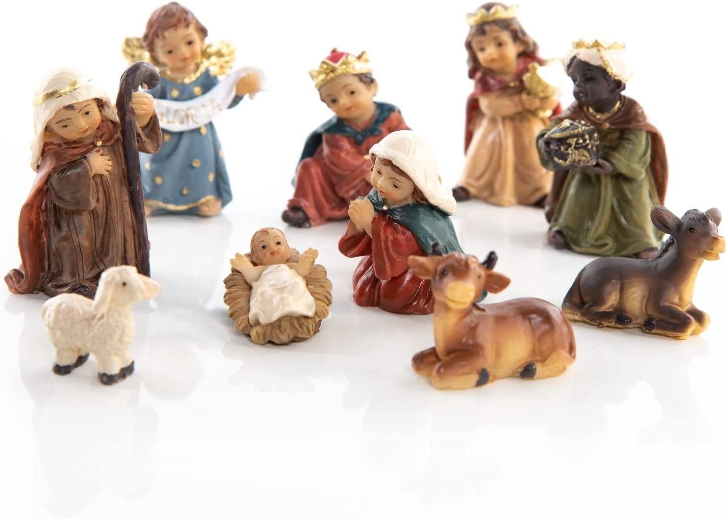 Logbuch-Verlag Weihnachtsfigur Weihnachtskrippe 10 Krippen Figuren 2,5-5,5 cm (10 St)