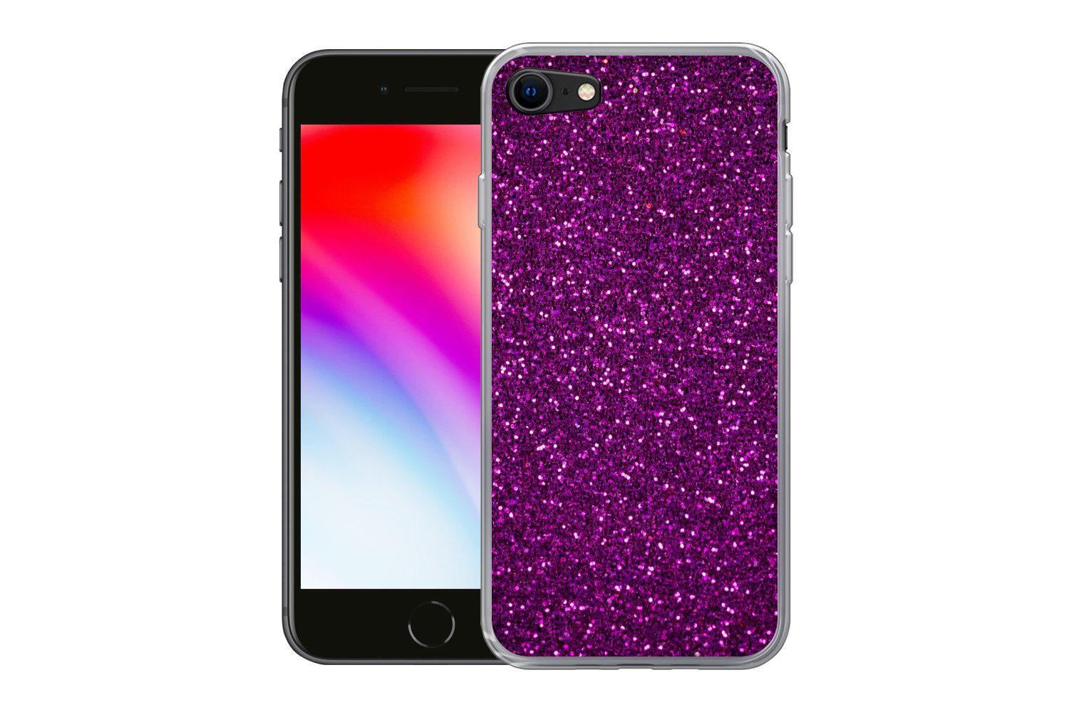 MuchoWow Handyhülle für Apple iPhone 7 Lila - Rosa - Muster - Abstrakt, Smartphone-Bumper, Print, Handy Schutzhülle Dünn