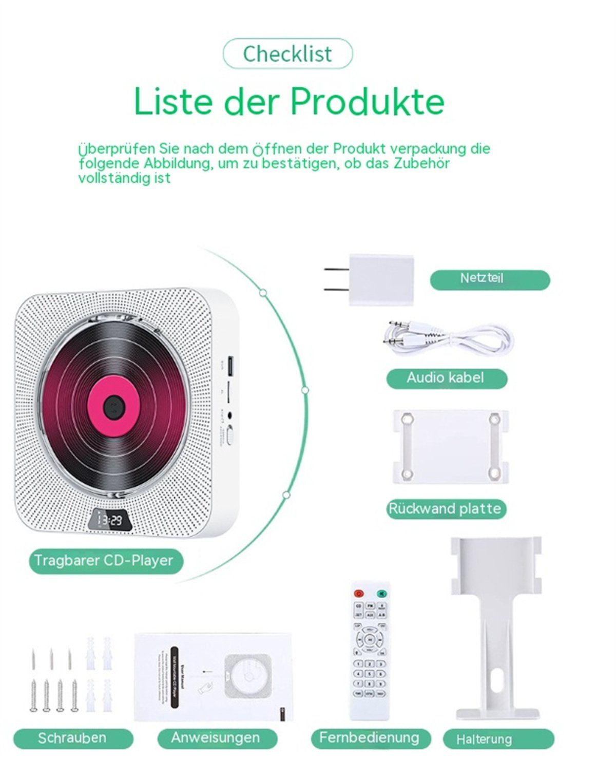 Bluetooth-CD-All-in-One-Player, Bluetooth-Lautsprecher carefully selected Bluetooth-Lautsprecher Wandmontierter