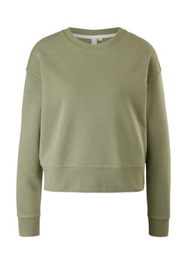 QS Sweatshirt Sweatshirt mit Crew Neck Rippblende