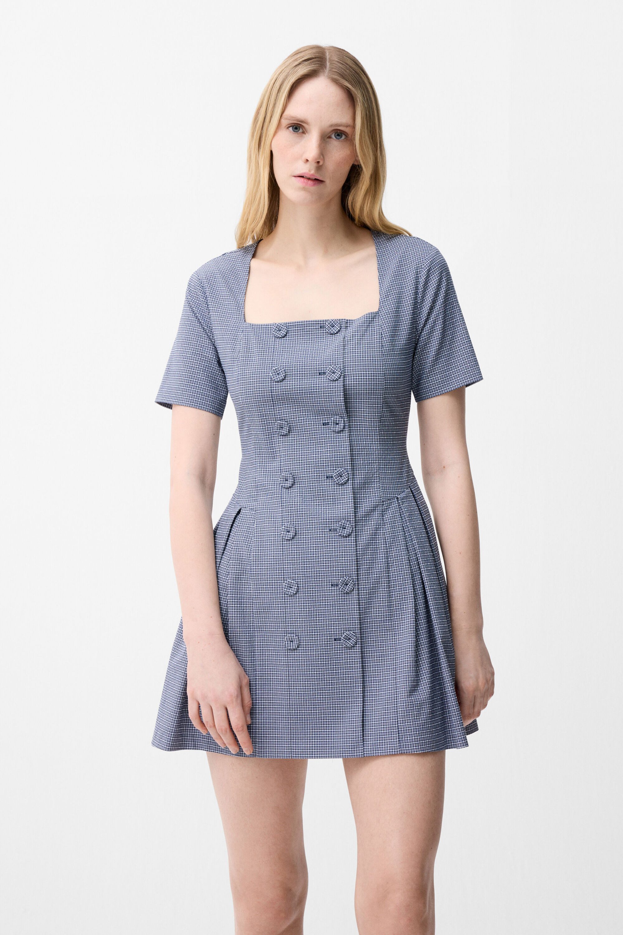adL Hemdblusenkleid Kurzärmeliges Mini-Kleid