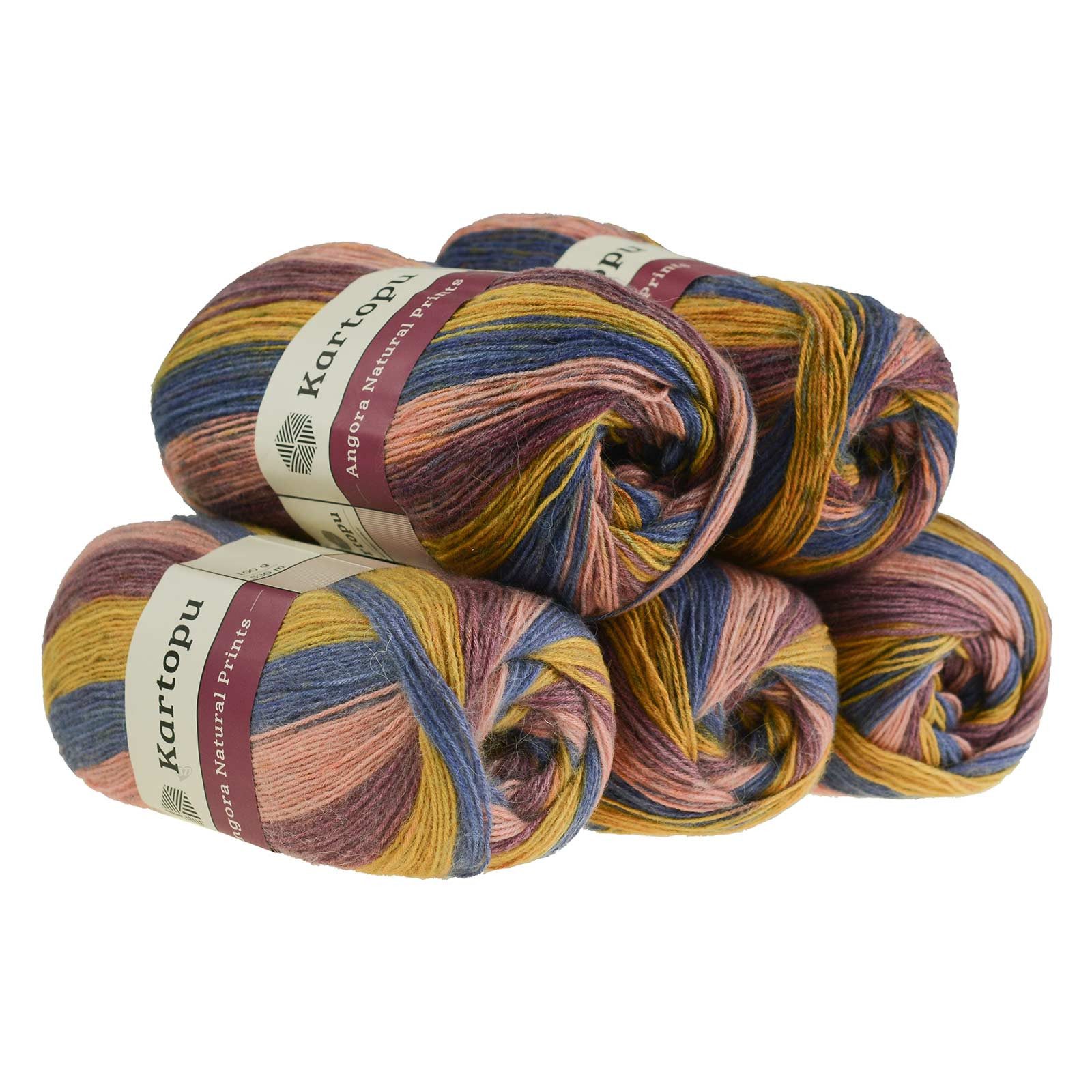 Kartopu 5 x 100g Strick-Häkel-Garn KARTOPU NATURAL PRINTS, Mischgarn Häkelwolle, 530 m (Sparpaket), H1827