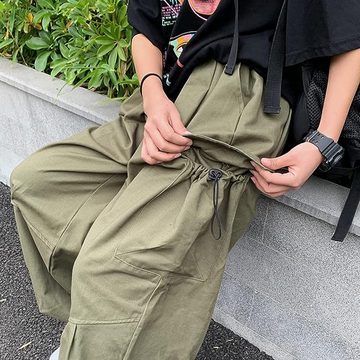 FIDDY Baukastenhose Lockere Cargohose Gothic Harajuku Hose