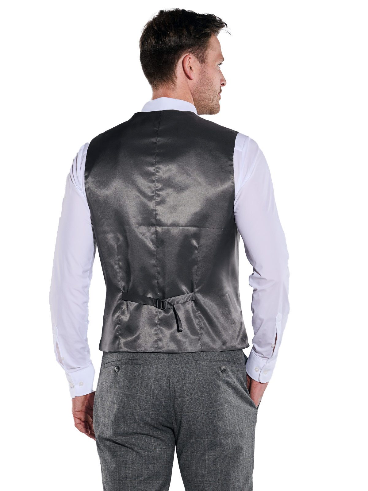 emilio adani Anzugweste emilio adani Herren Anzug-Weste kariert, Silbergrau günstig online kaufen