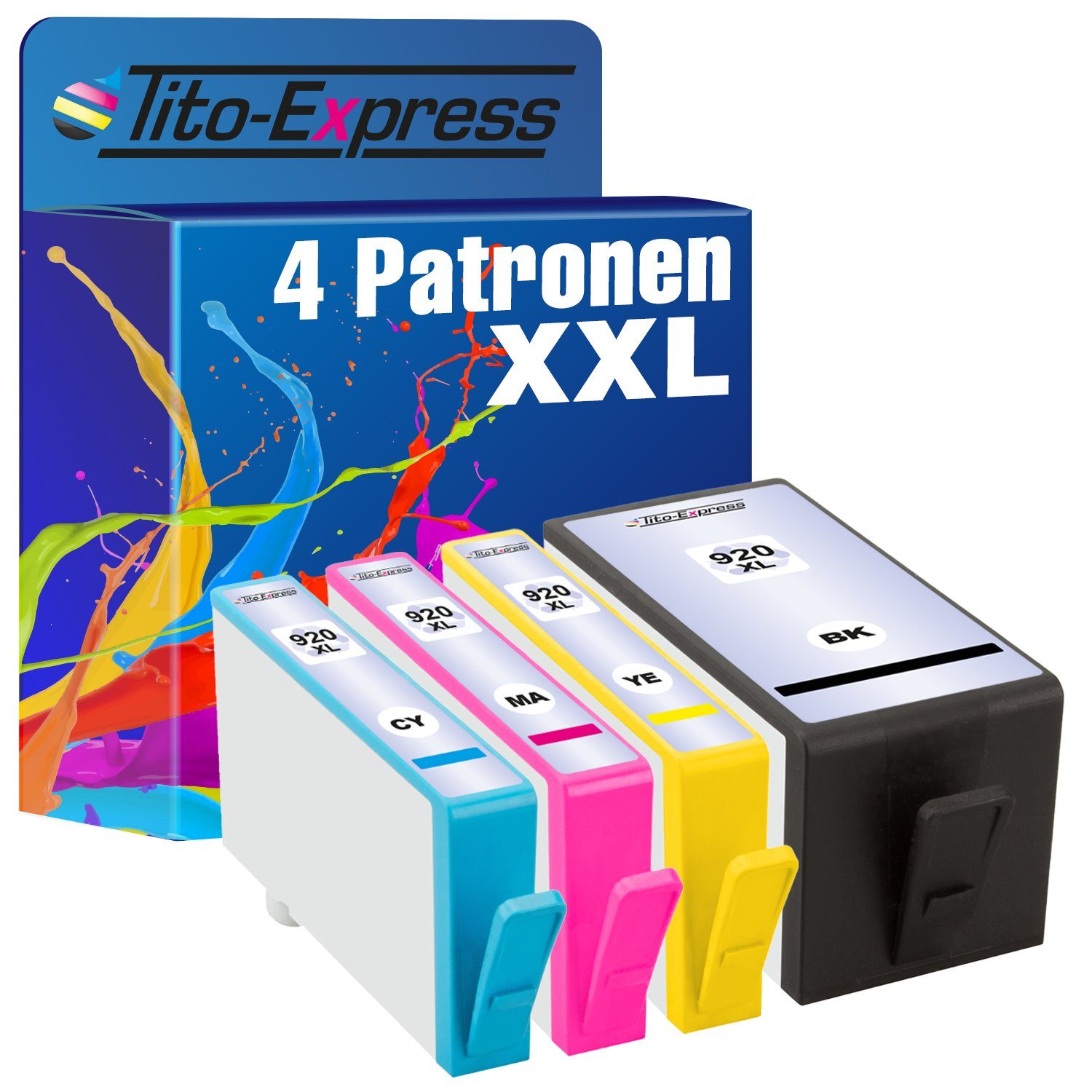 HP Tintenpatrone für 6500A Tito-Express ersetzt 6500 4er Wireless) Officejet XL 920 7500 (Multipack, 7500A Plus 6000A 7000 Set 6000 920XL