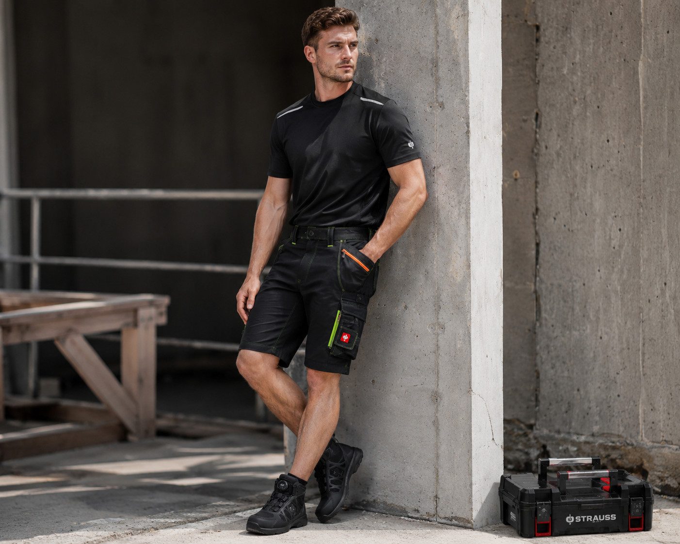 Engelbert Strauss Arbeitsshorts e.s.motion 2020 Arbeitsshorts Schwarz – Robuste Workwear Shorts ausgeklügelte Taschenkonzept