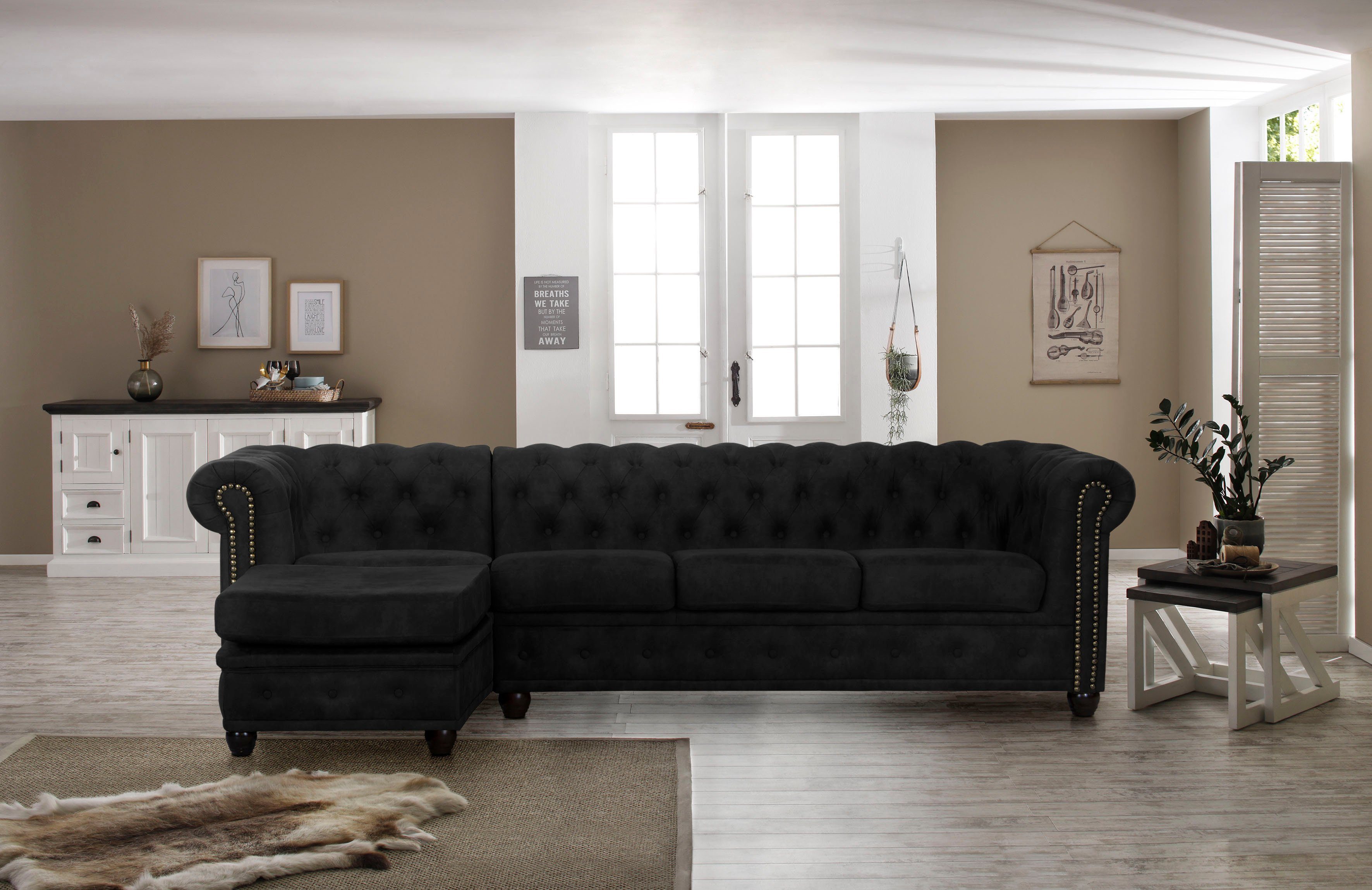 Home affaire Chesterfield-Sofa Rysum L-Form, Chesterfield-Optik günstig online kaufen
