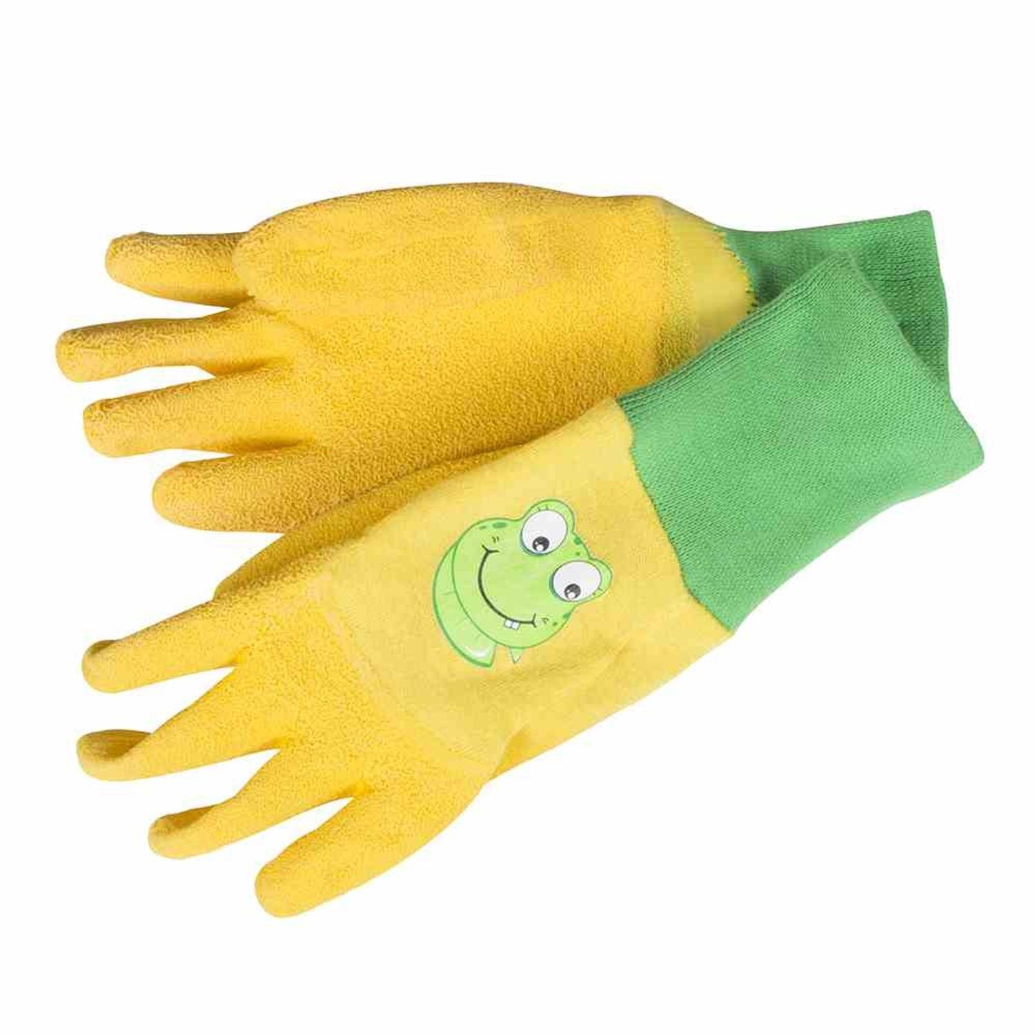 Gebol Gartenhandschuhe Kinderhandschuh Froggy, Größe 5 Material: Baumwolle und Latex