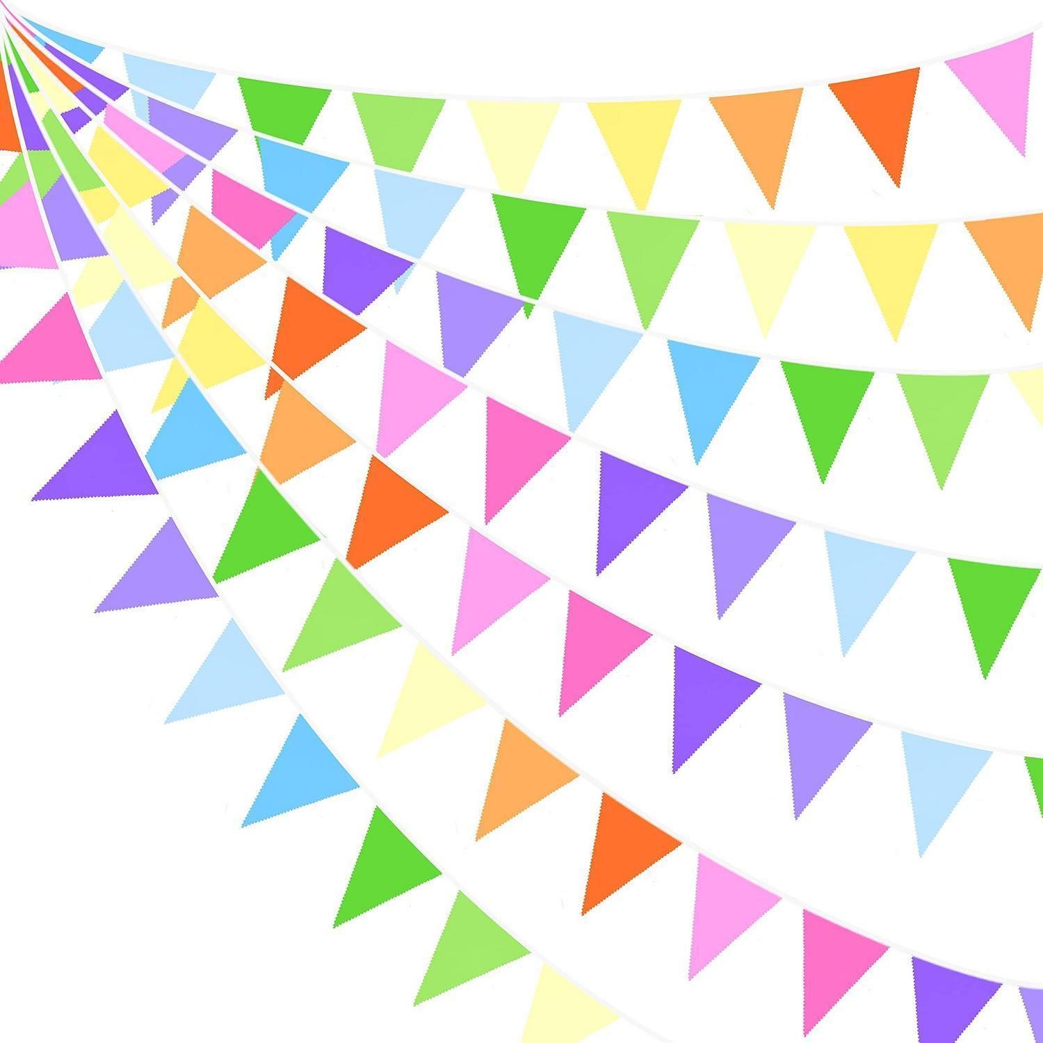 LuxusKollektion Wimpelkette Wimpelkette Stoff 10m Regenbogen