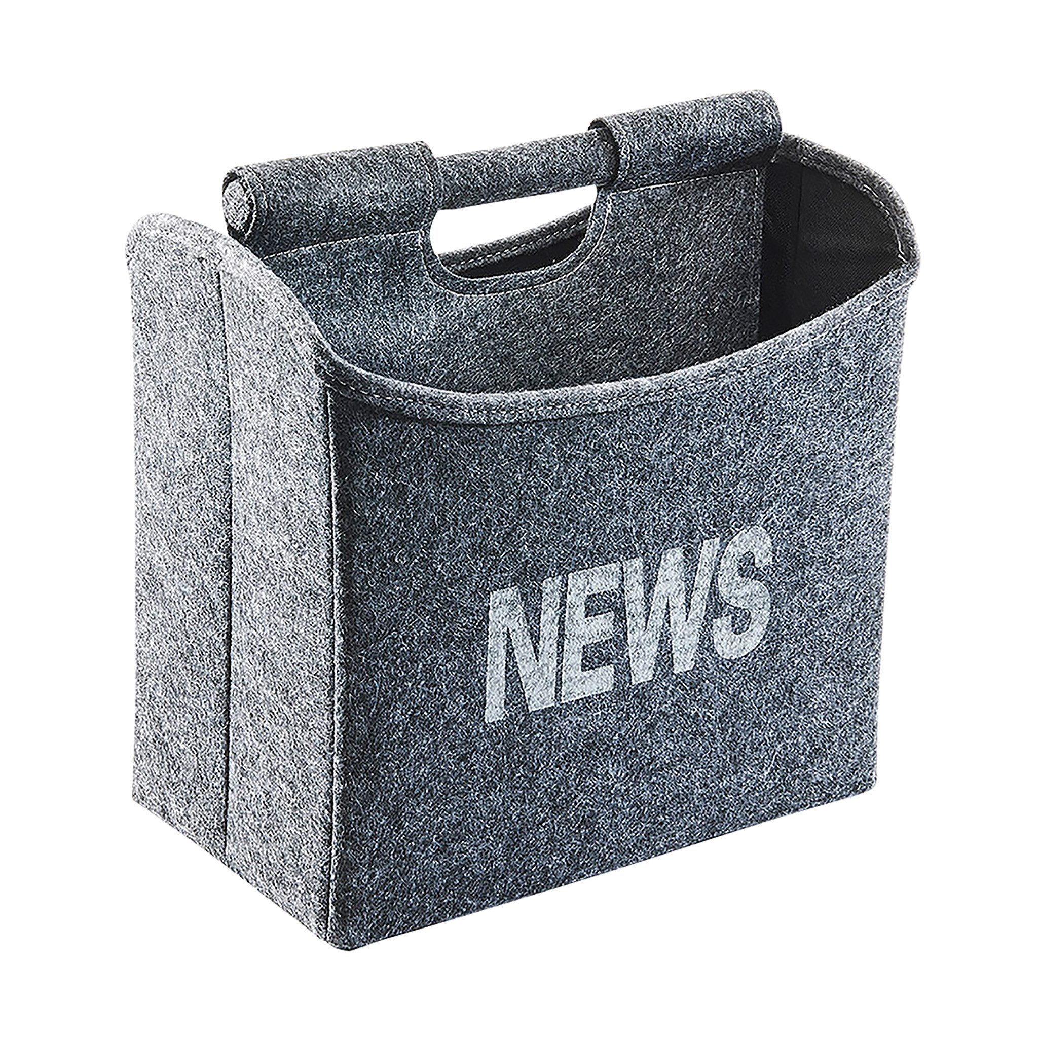 Kobolo Zeitungsständer Magazinsammler faltbar aus grauem Filz 31x19x31cm günstig online kaufen