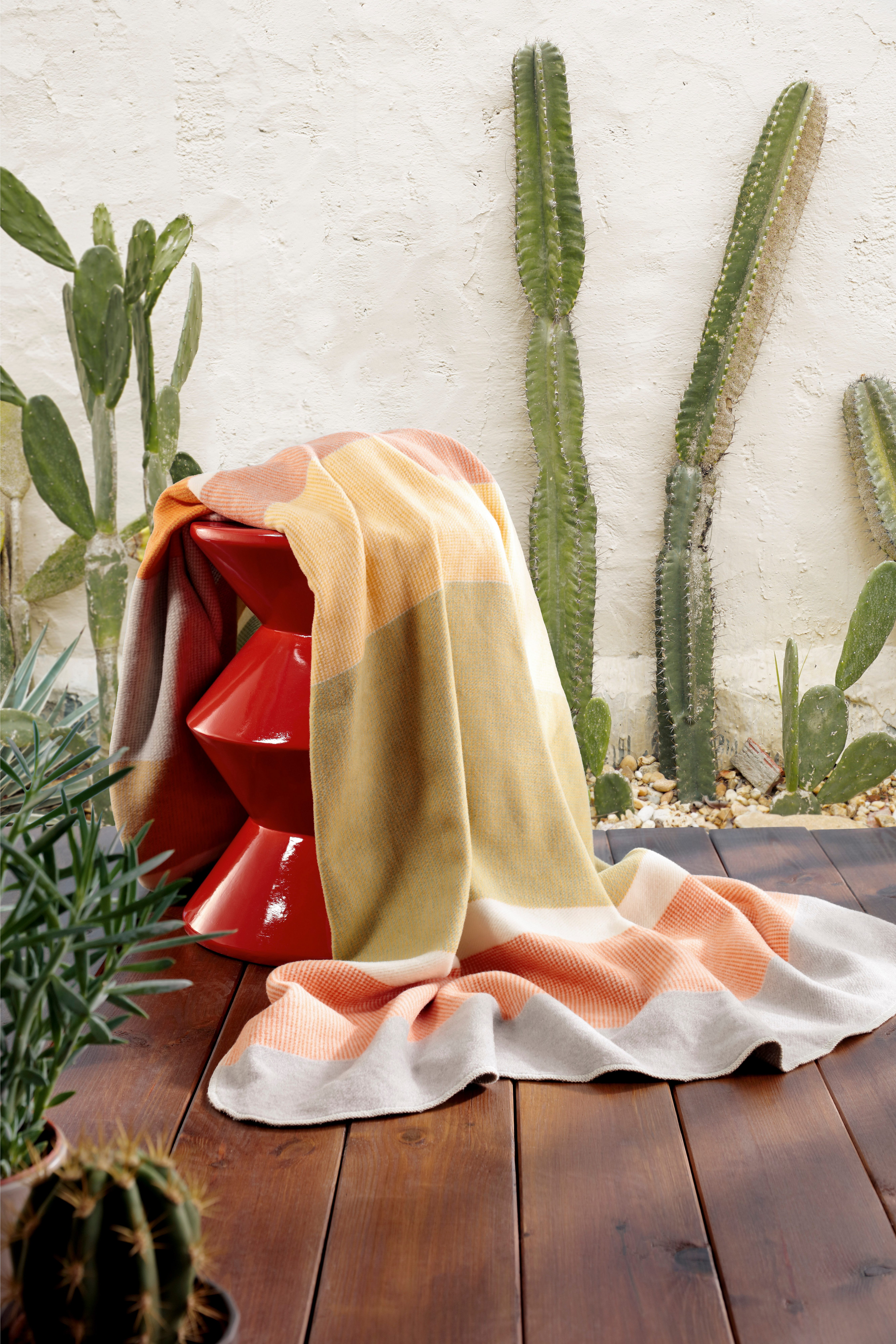 Wohndecke Wohndecke Stripe Oasis, Biederlack, Sommerdecke aus reiner Baumwolle