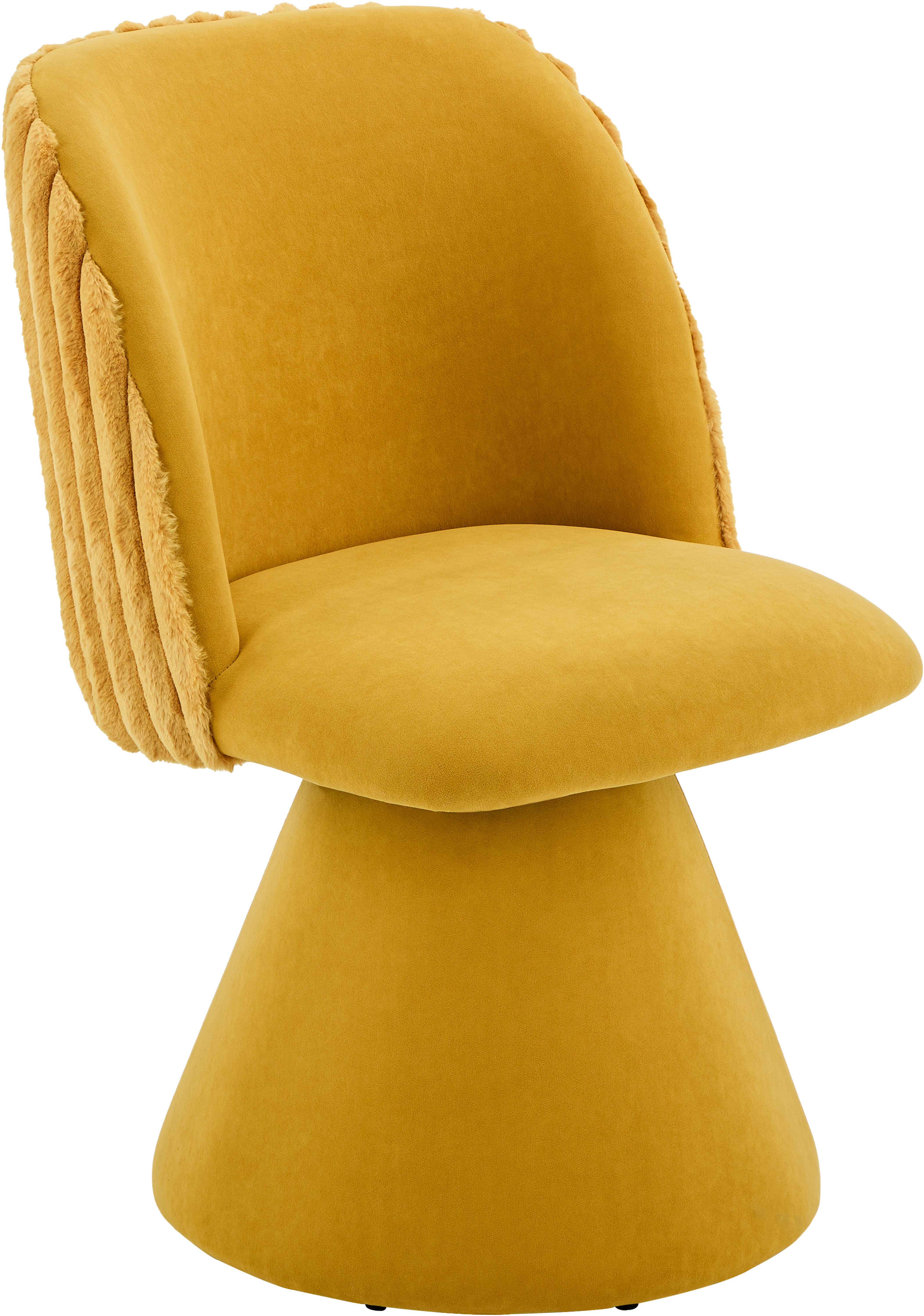 HELA Esszimmerstuhl BARI I Drehstuhl (Set, 1 St), 360° drehbar, Polsterfuß, Materialkombi, Außen Felloptik Innen Velvet