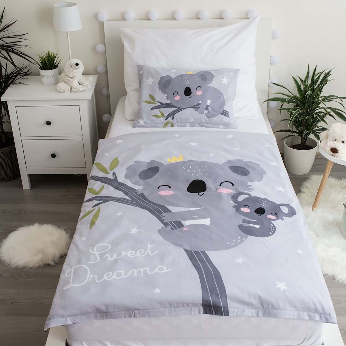 Jerry Fabrics Babybettwäsche Koala, Renforcé, 2 teilig