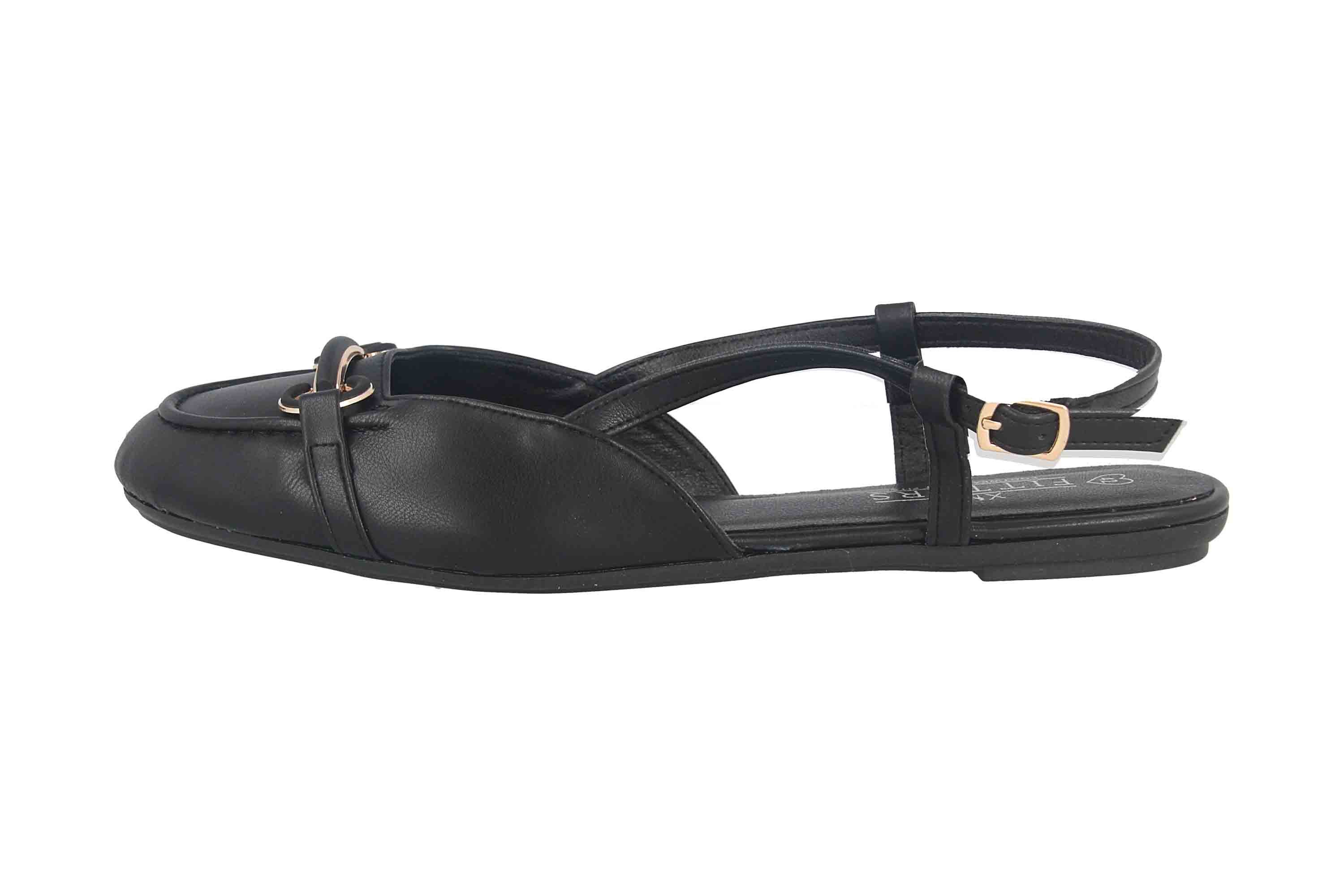 Fitters Footwear 2BB0882003 Black PU Ballerina