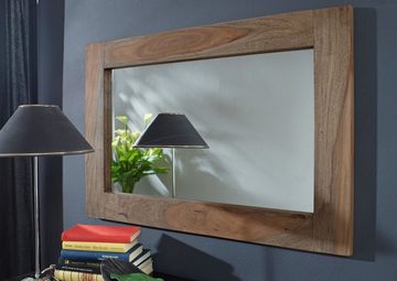 Massivmoebel24 Spiegel NATURE GREY (Moderner Massivholz Spiegel, geradliniges Design, grau geölt 90x3x60 Sheesham montiert)