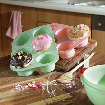 MARELIDA Muffinform Muffinform für 6 Muffins Platinum Silikon mintgrün Backform Cupcake, (1-tlg)