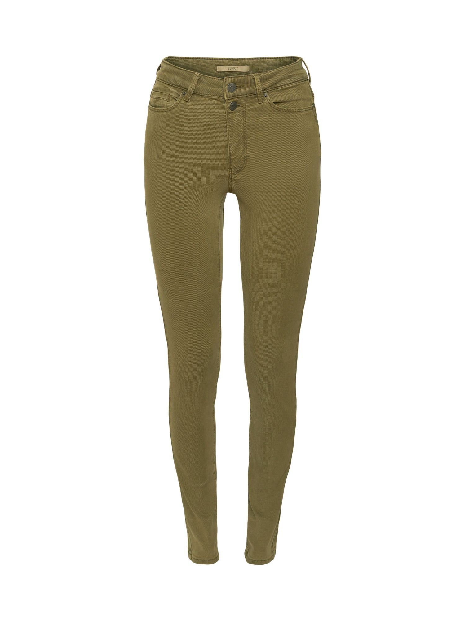 Esprit Stoffhose Stretch-Hose, TENCEL™ DARK KHAKI