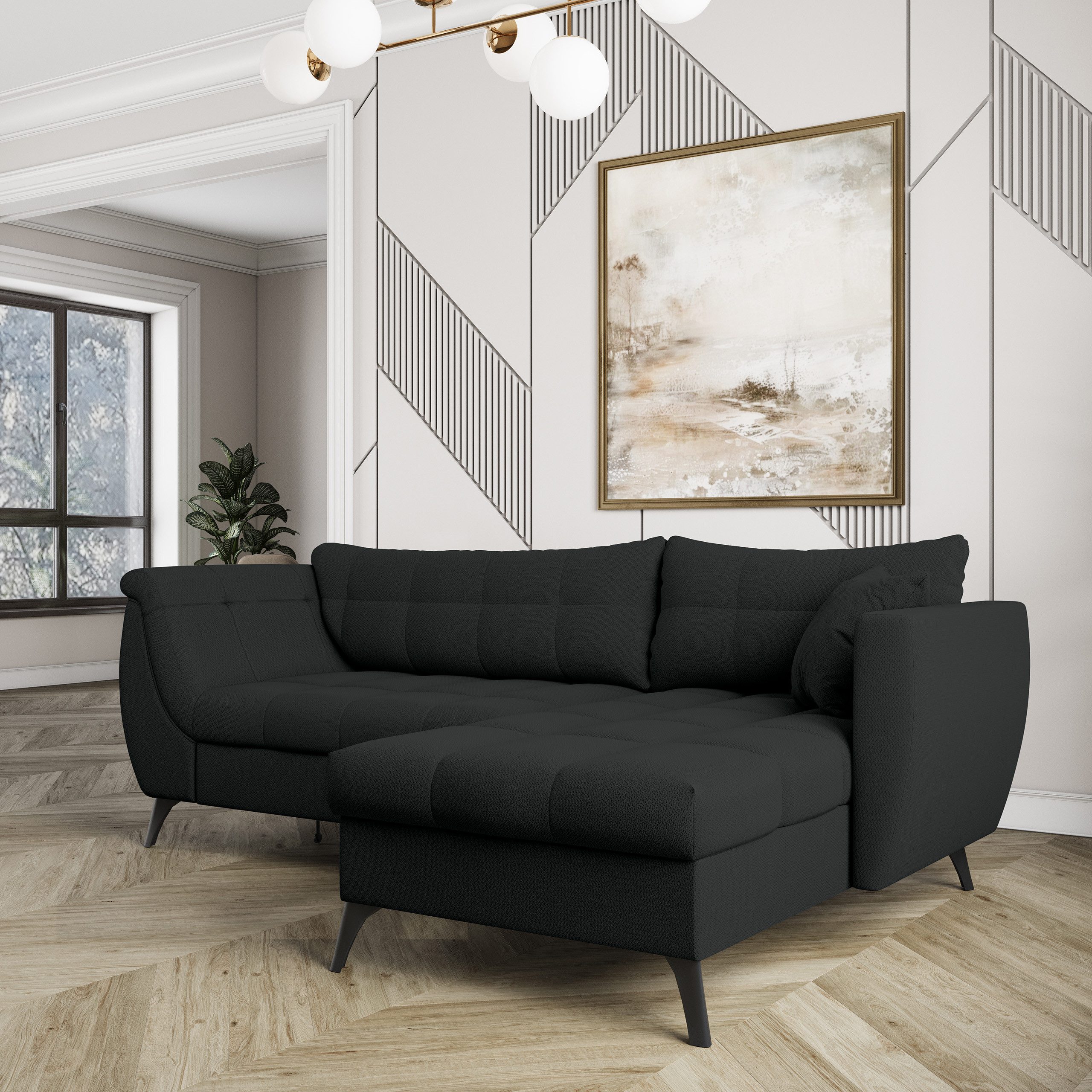 Masseno Ecksofa MOLLIS mit Schlaffunktion L-Form, Sofa mit Bettkasten