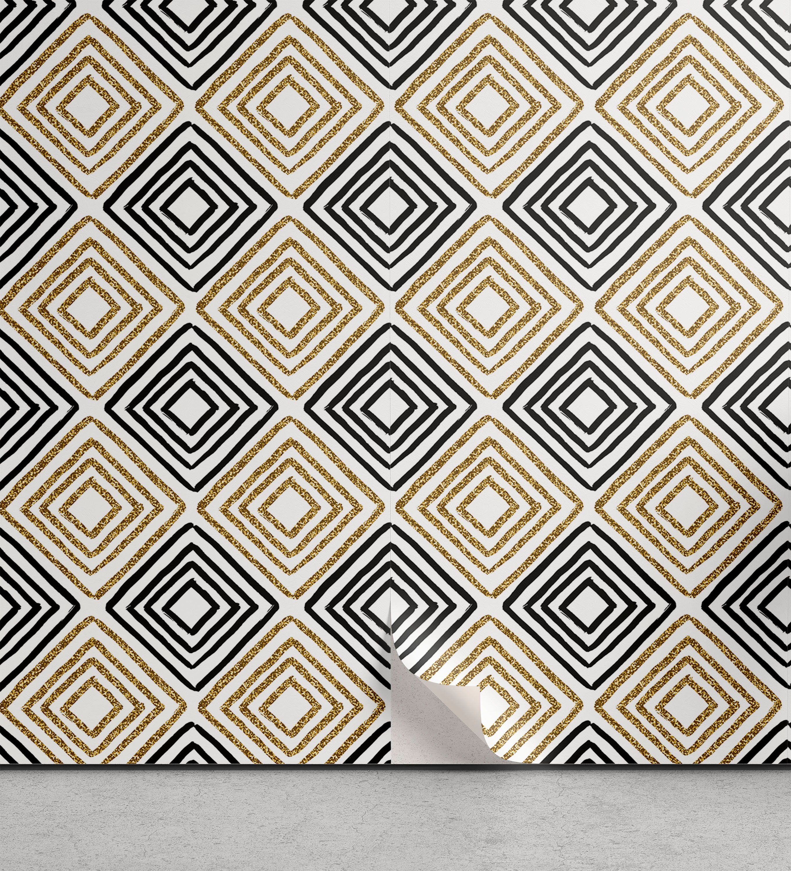 Abakuhaus Vinyltapete selbstklebendes Wohnzimmer Küchenakzent, Modern Platz geformte Linien | Vinyltapeten