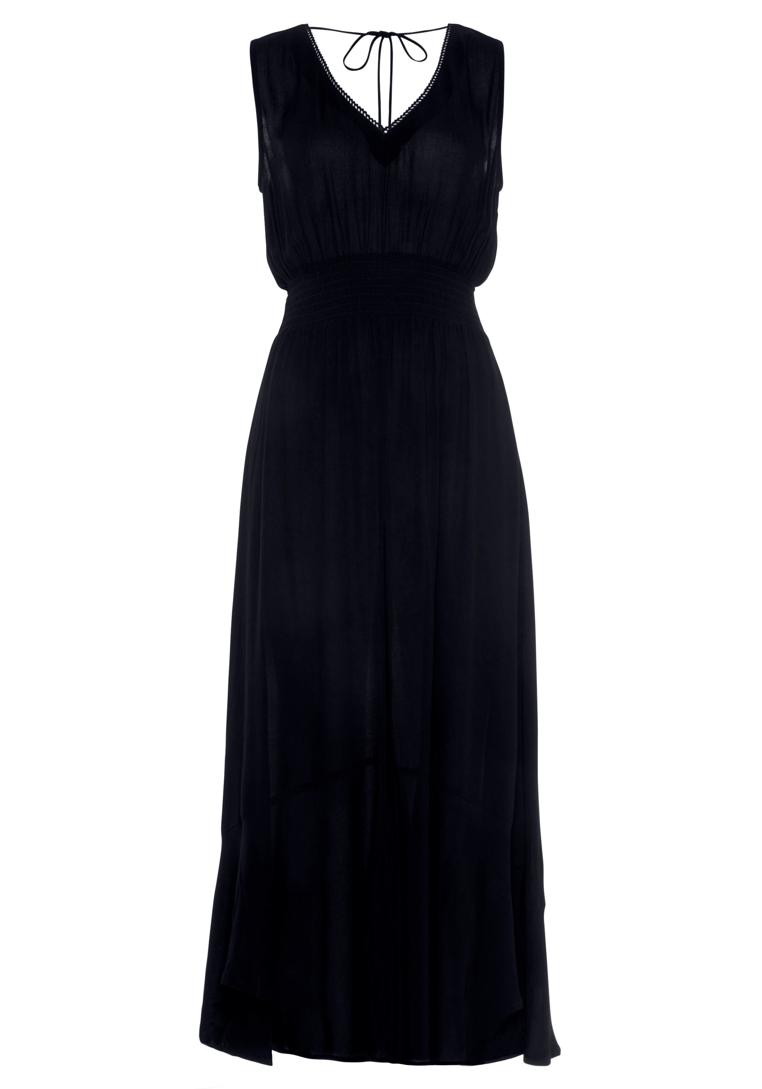 s.Oliver Maxikleid aus gekreppter Viskose zum Binden im Nacken, Sommerkleid günstig online kaufen