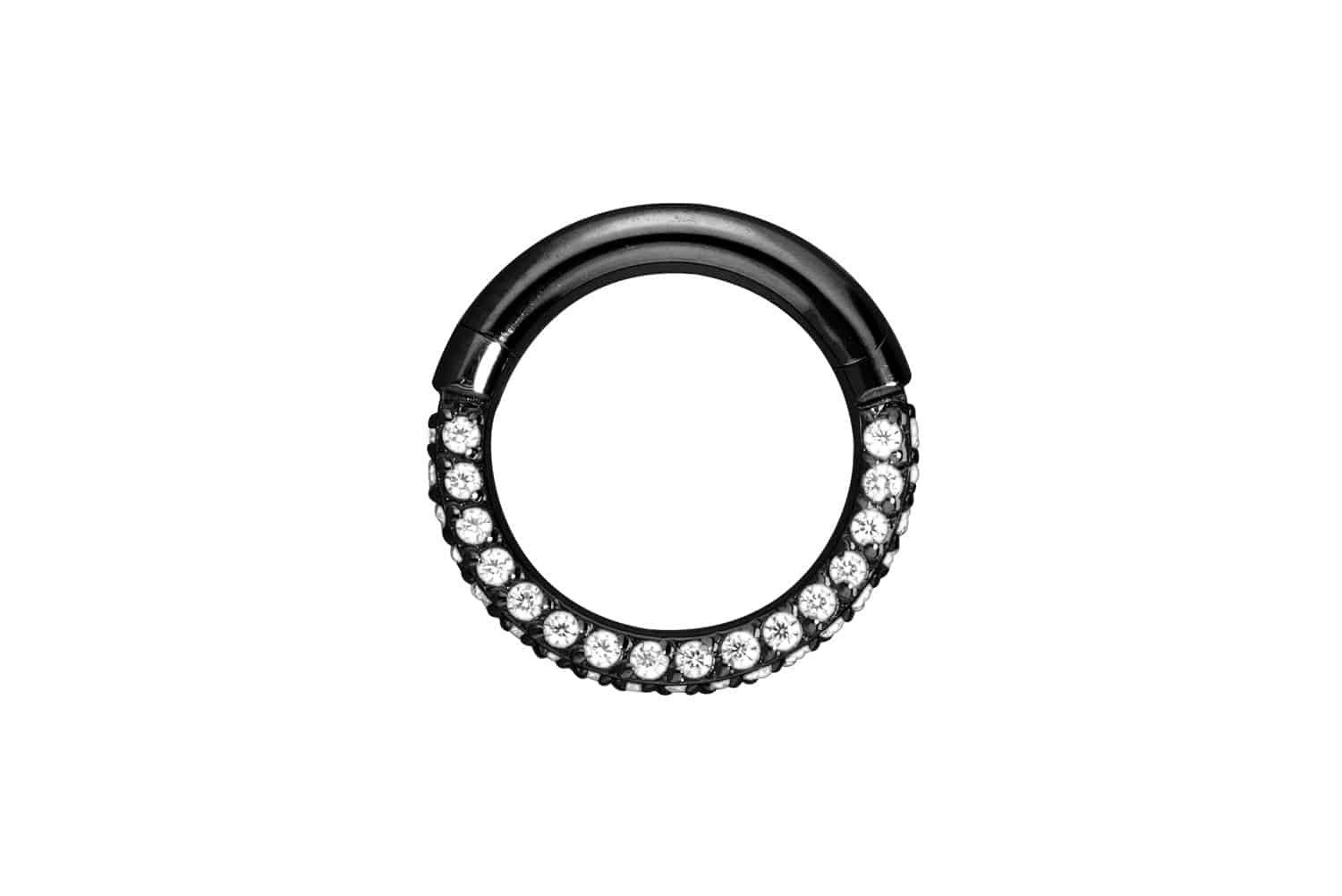Nasenpiercing Titan Segmentring Clicker KRISTALLRAND