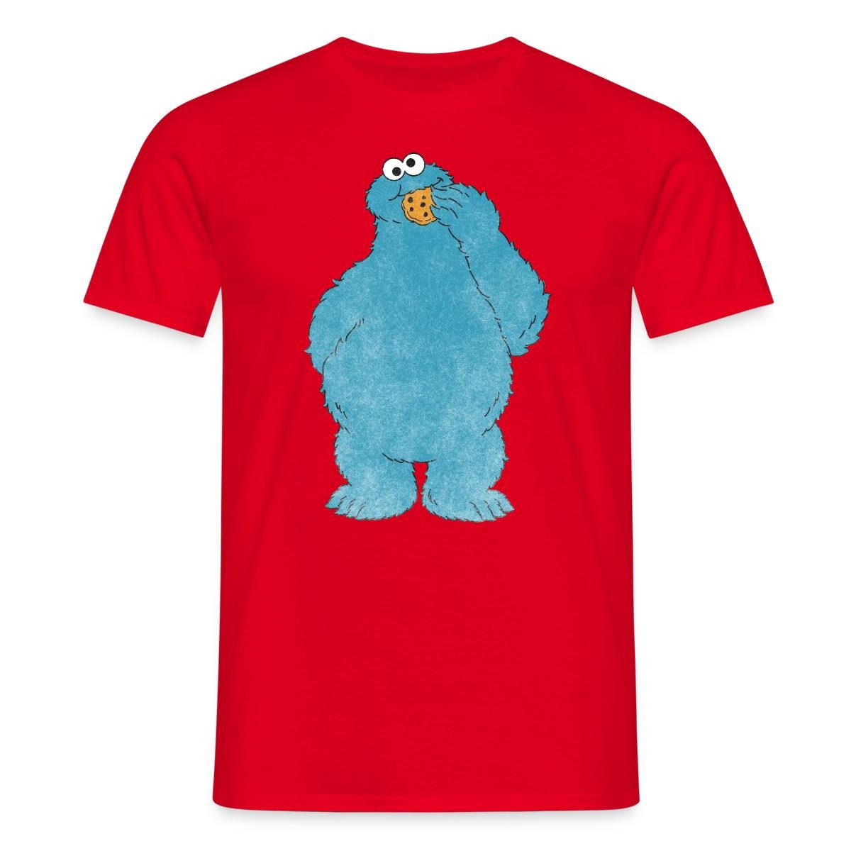 Spreadshirt T-Shirt Sesamstraße Krümelmonster Naschen Männer T-Shirt (1-tlg)