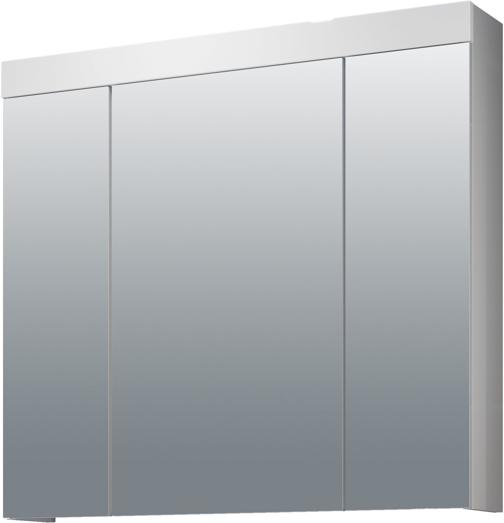 welltime Spiegelschrank Dormoletto Badspiegel in Weiß mit 9 Fächern - Maße (B/T/H) 80/16/75 cm