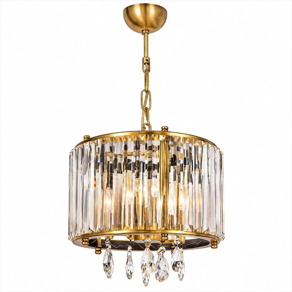 Xlmoebel Kronleuchter Luxus Kristall Kronleuchter Hängelampe Pendelleuchte Elegant Modern, Elegantes Design mit Kristallverzierung.