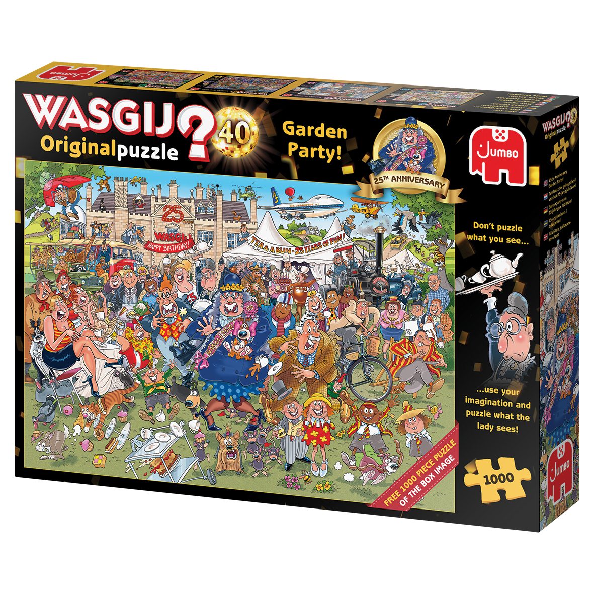 Jumbo Spiele Puzzle Wasgij Original 40 Garten Party 25 Jahre Jubiläumsedition, 1000 Puzzleteile