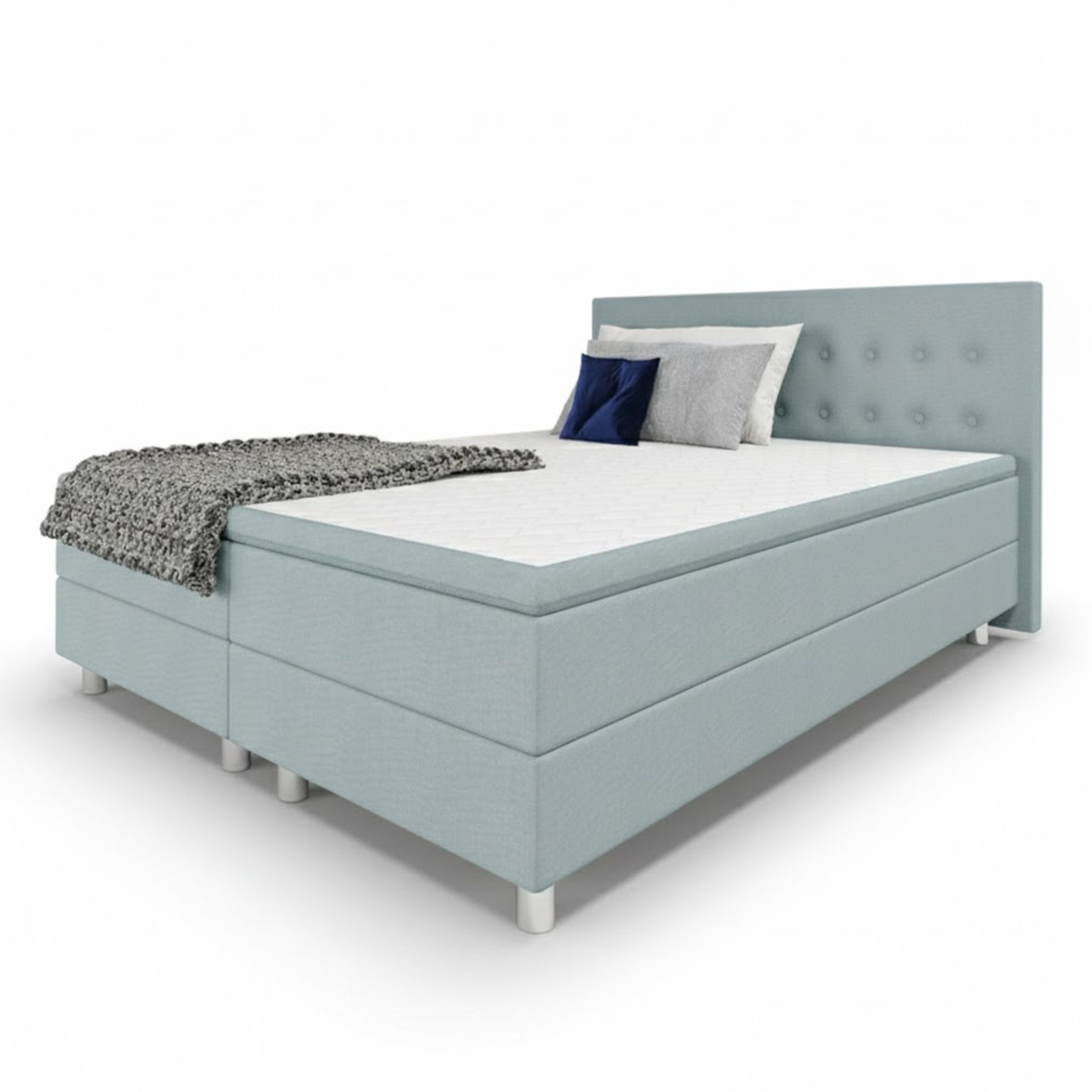 Best for Home Boxspringbett Best for Home Boxspringbett – Komfortable Bonnell-Matratze & Topper (90x200 120x200 140x200 160x200 180x200 200x200), Handwerksqualität,TOP Preis-Leistungs-Verhältnis