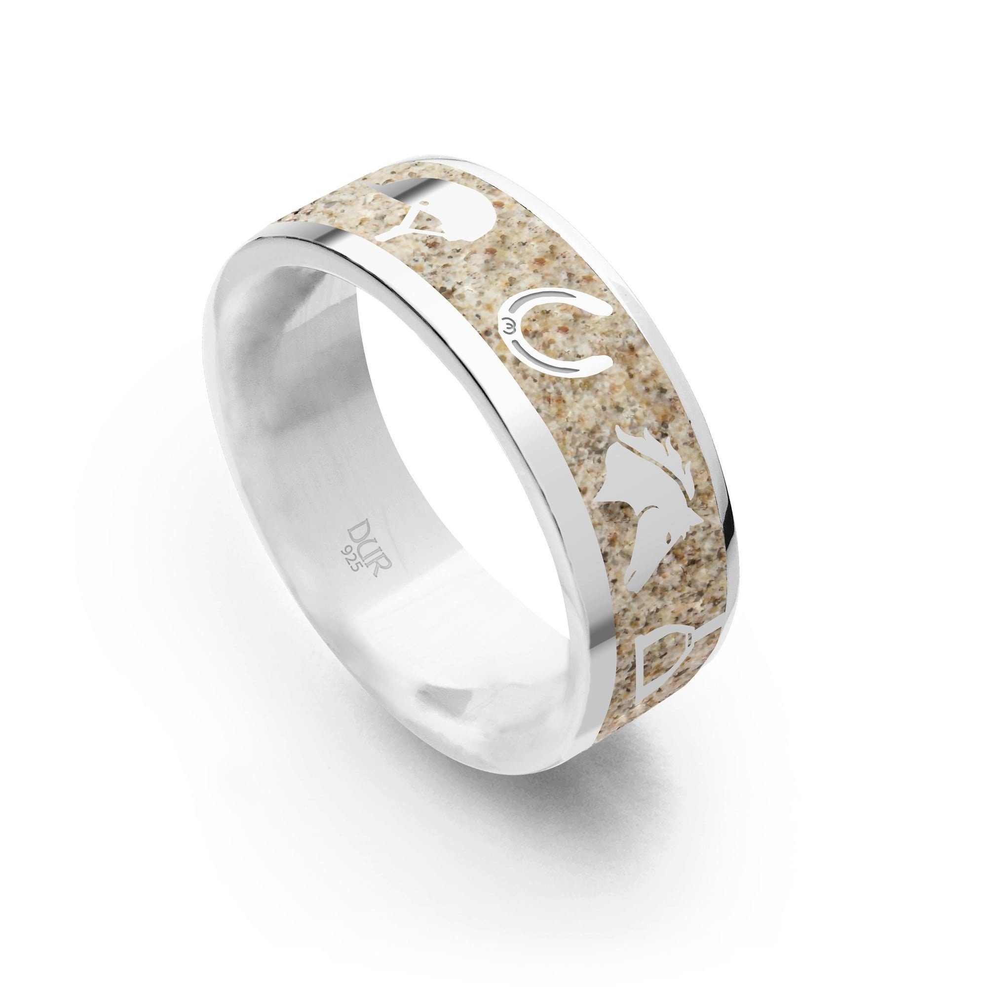 Fingerring DUR Schmuck: Ring "Pferdeglück" mit Strandsand, R5962