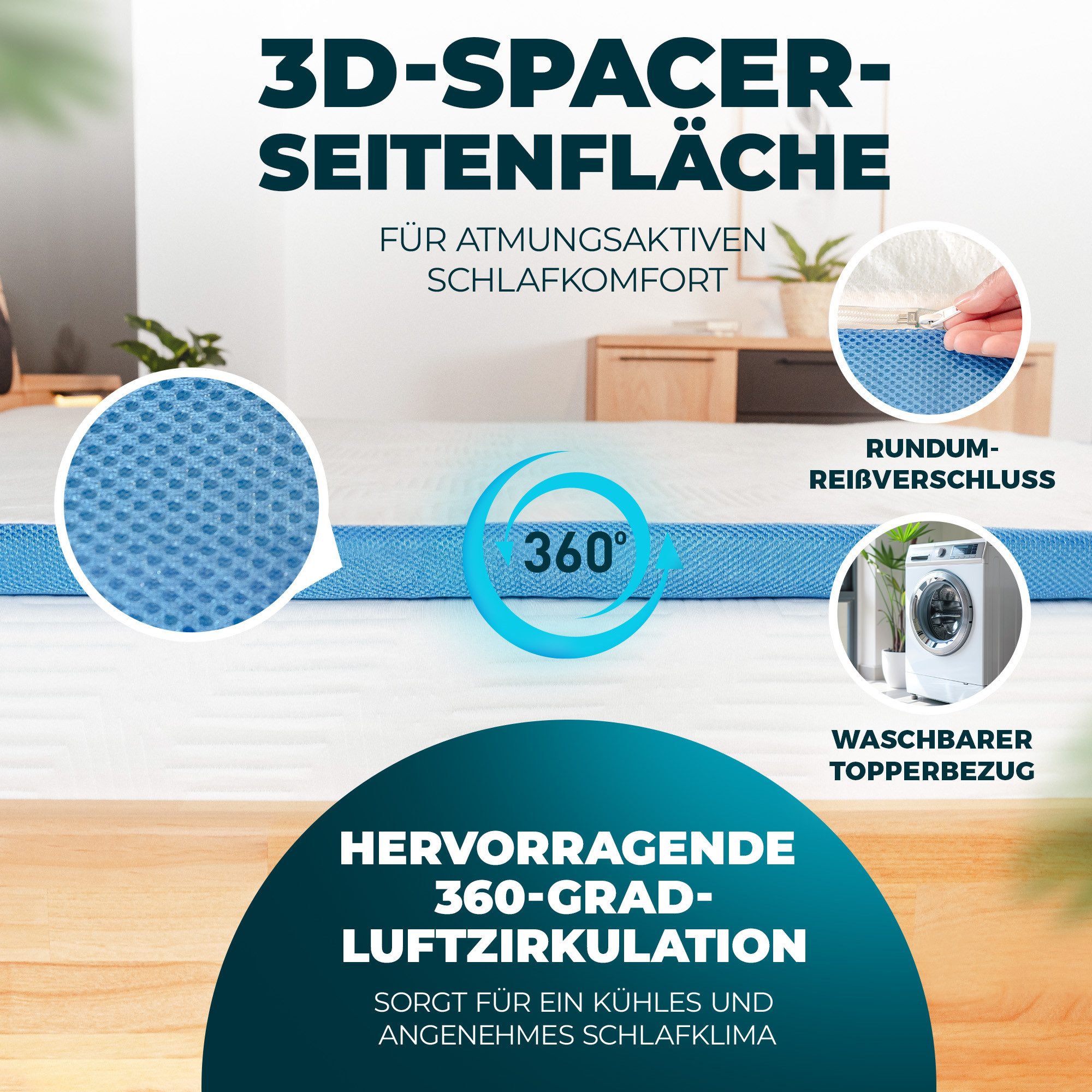 MARQA HOME, Topper Matratzentopper Komfortschicht, Reißverschlüsse, Waschba günstig online kaufen